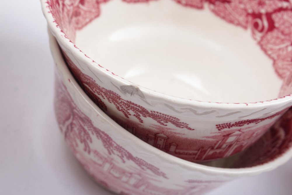 Vintage Masons Red Transferware Tableware