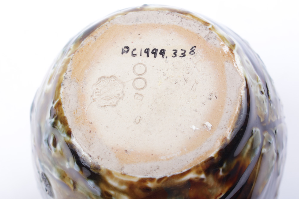 Circa 1900 Doulton Lambeth Autumn Leaves Stoneware Vase