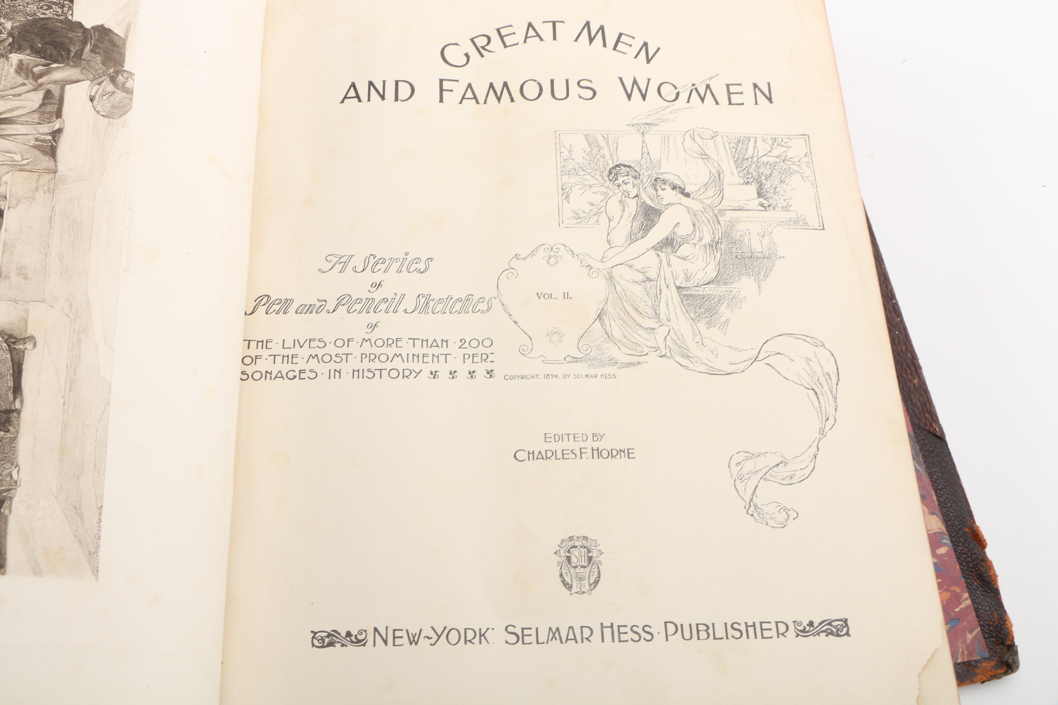"Great Men And Famous Women" Volume Two Edited by Charles F. Horne