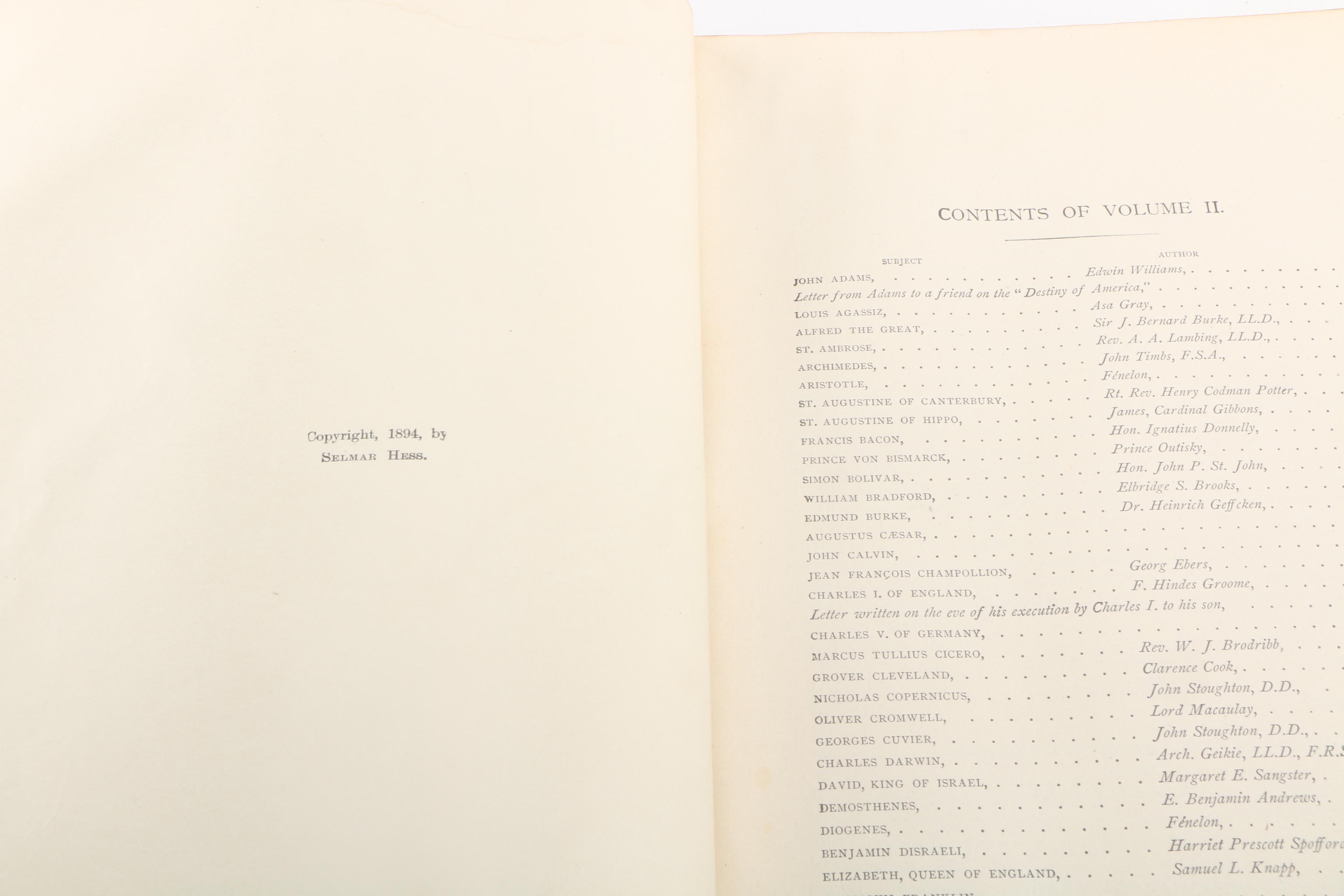 "Great Men And Famous Women" Volume Two Edited by Charles F. Horne