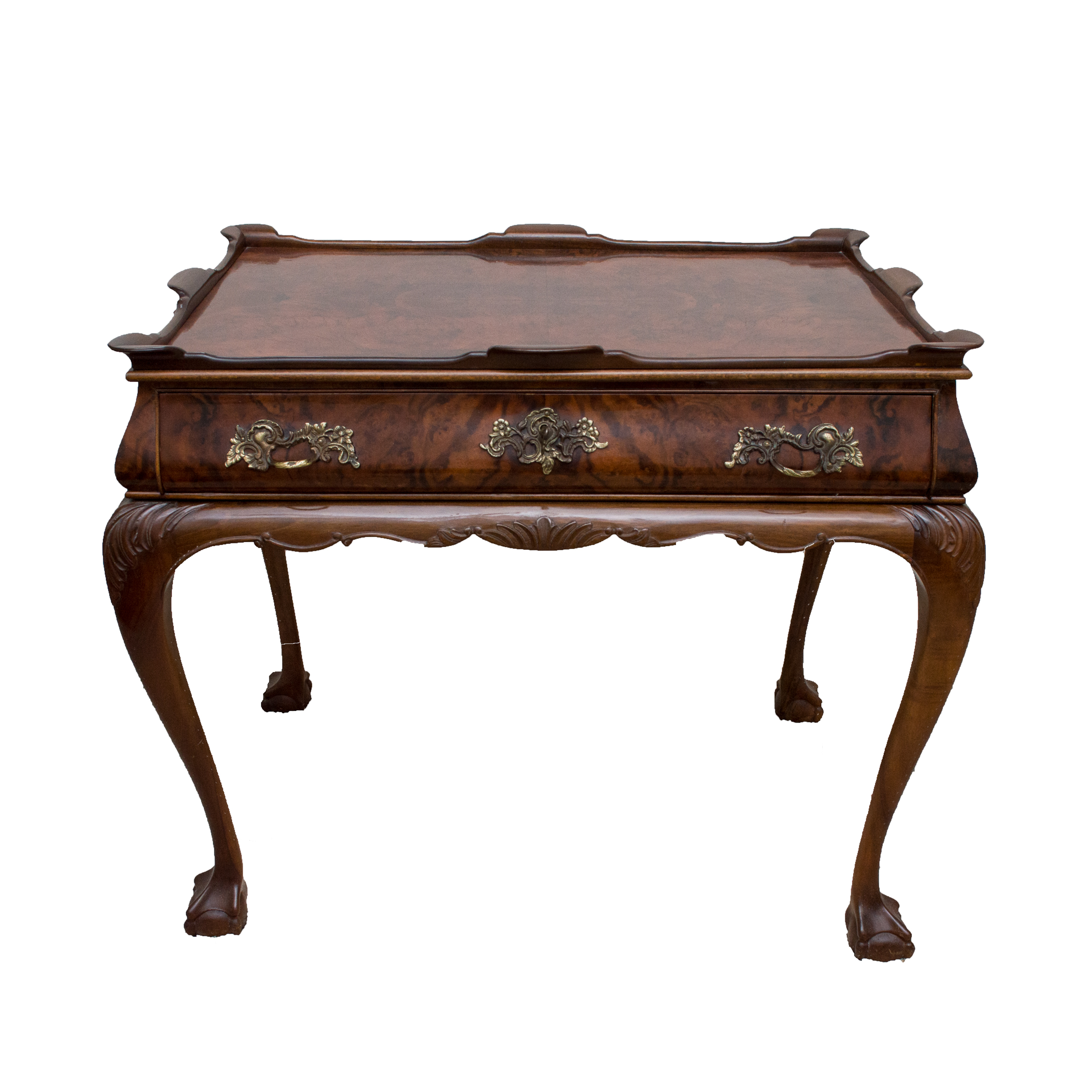 Vintage Dutch Baroque-Style Side Table with Extensions