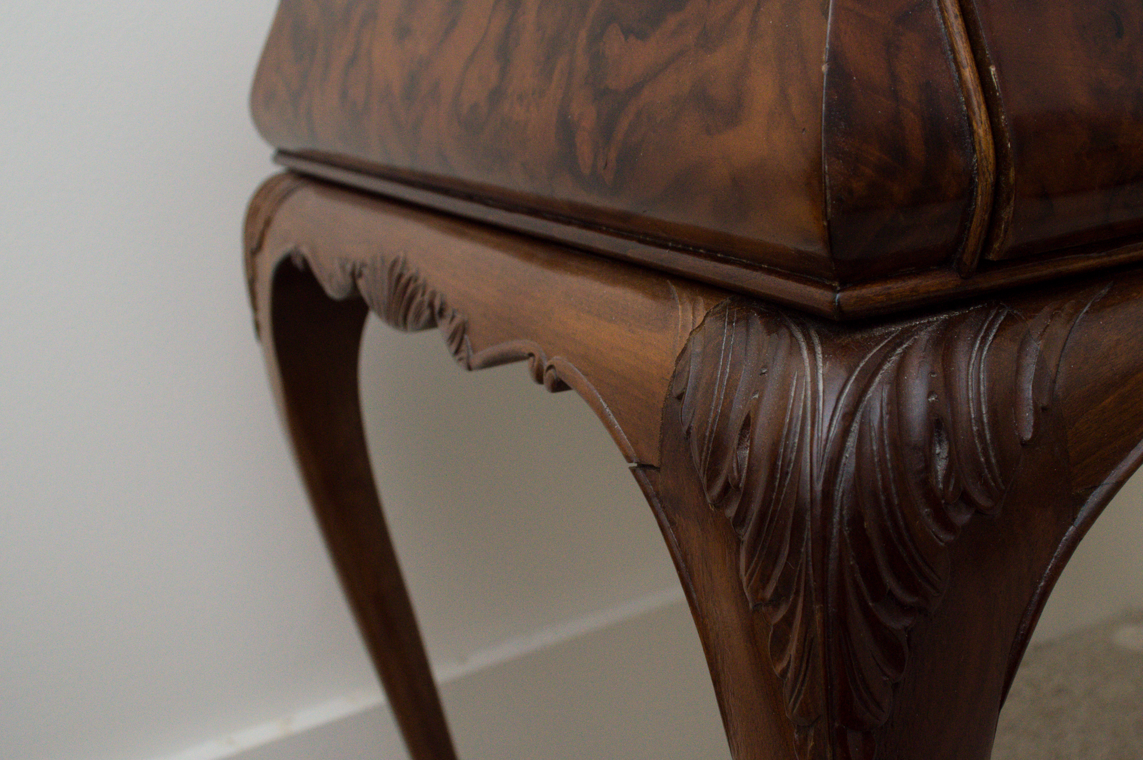 Vintage Dutch Baroque-Style Side Table with Extensions