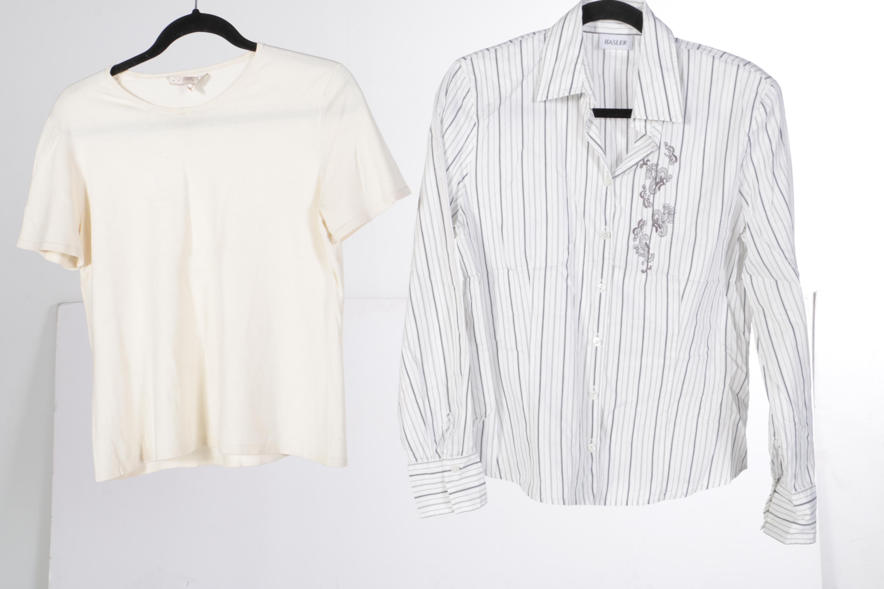 Women's Plaid Wool Pants and Tops Including Louis Féraud