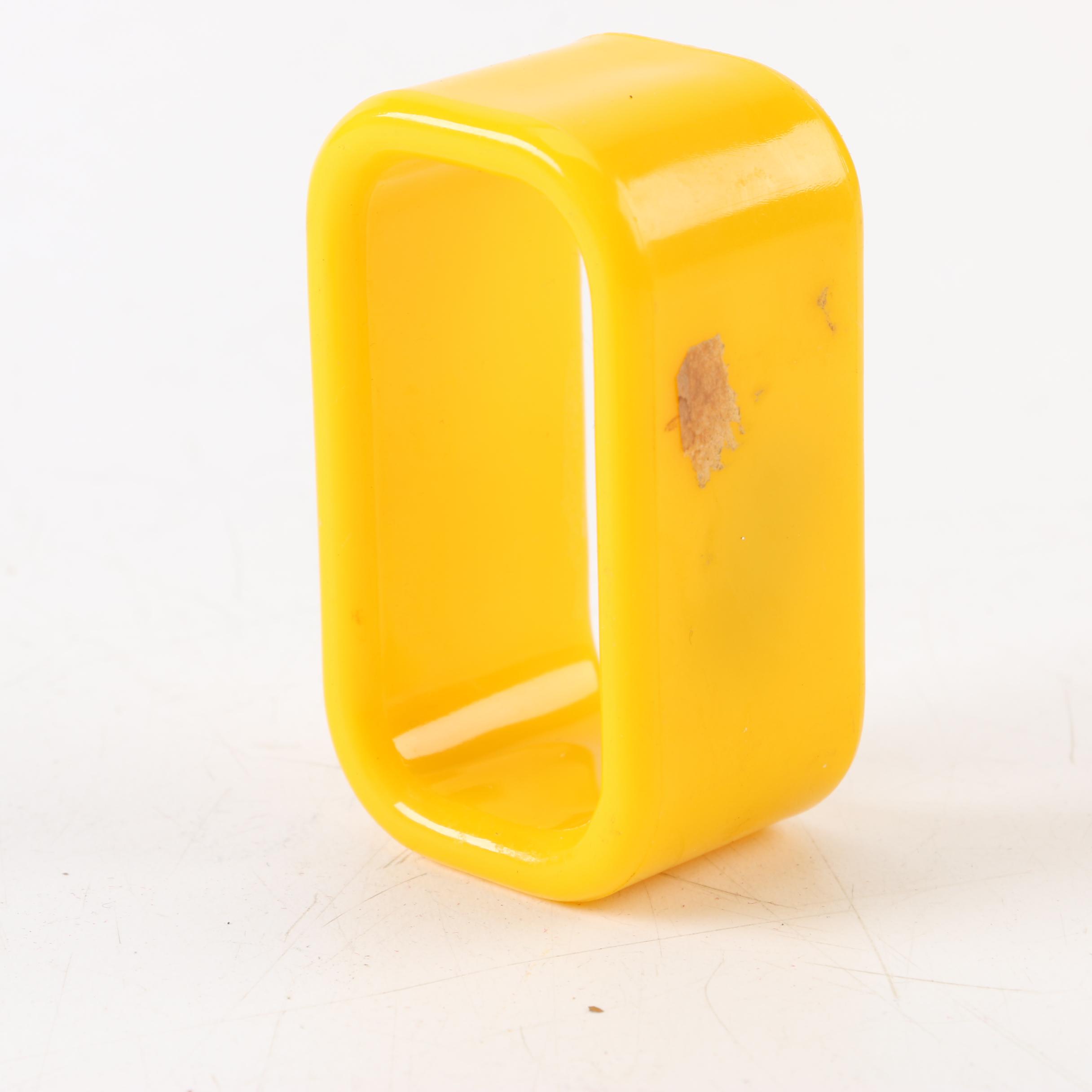 Vintage J. W. Robinson Yellow Plastic Napkin Rings