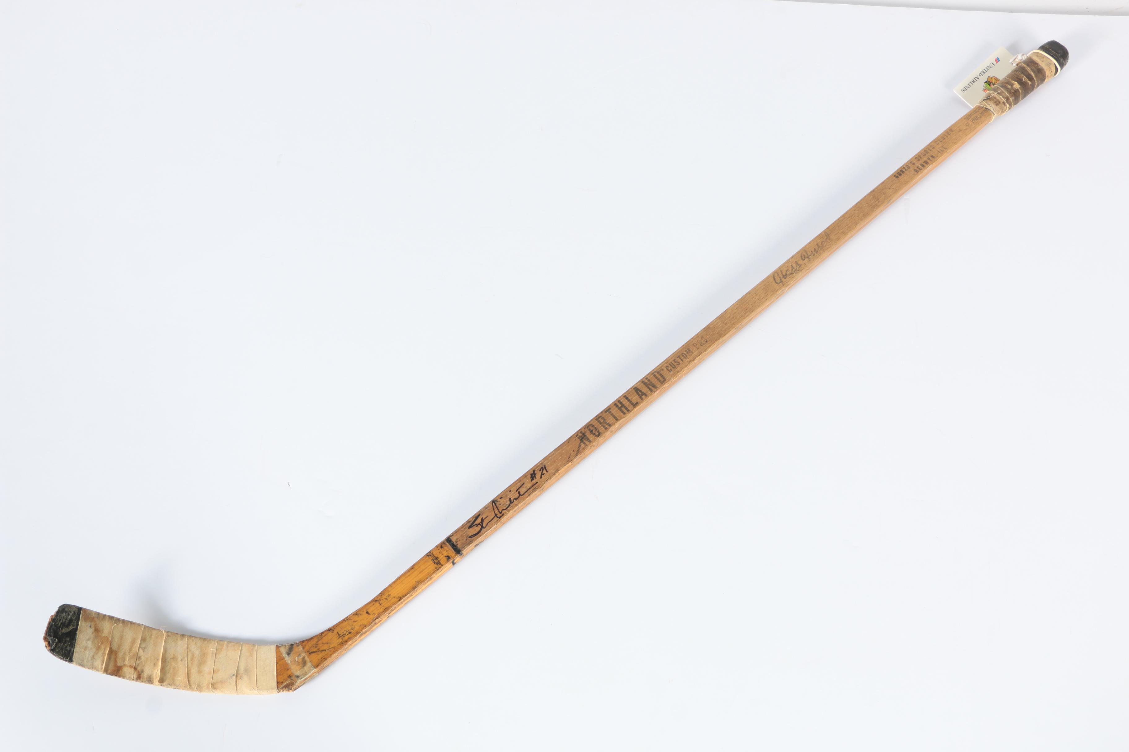 Stan Mikita and Lou Angotti Game Used Autographed Hockey Sticks - COAs