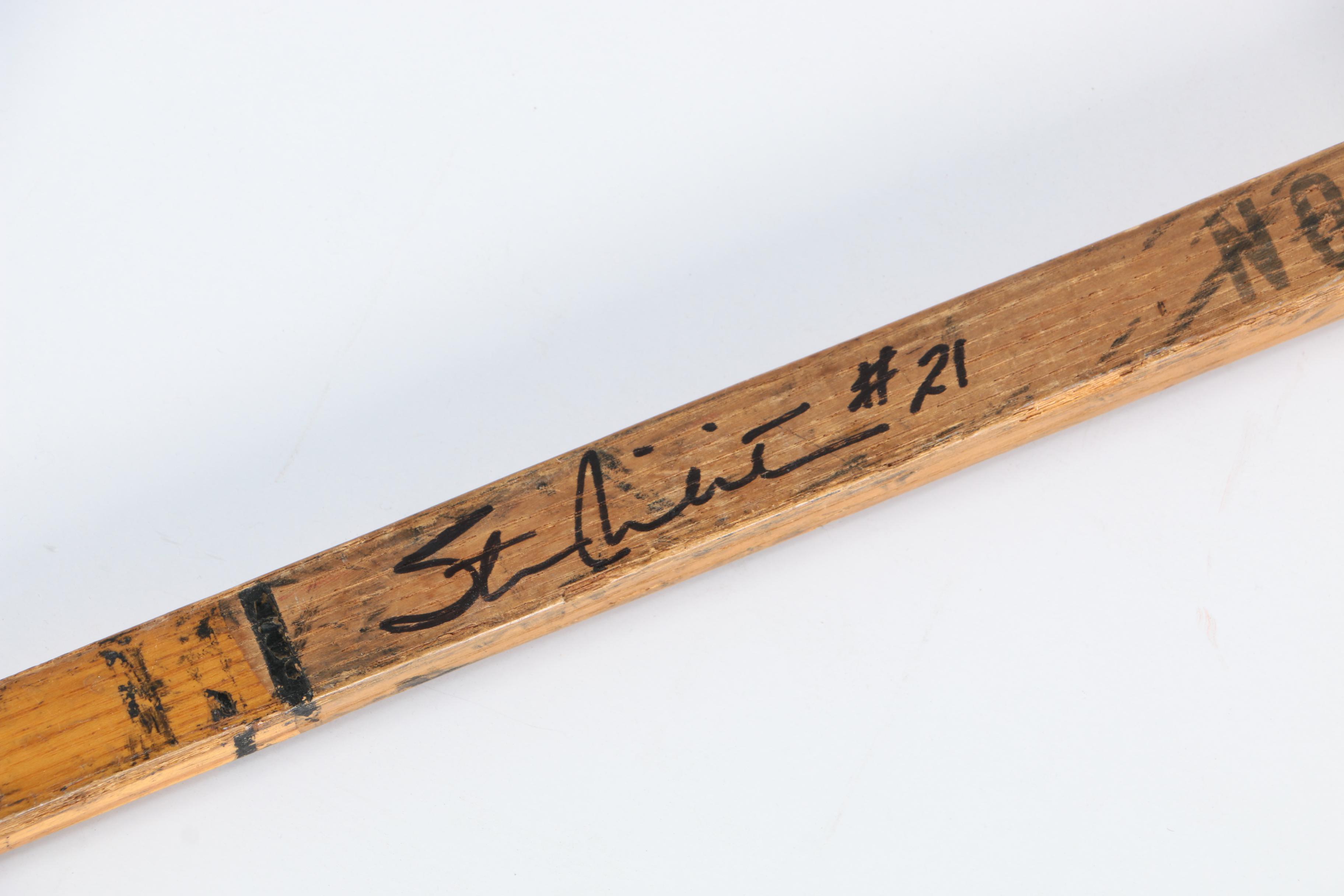 Stan Mikita and Lou Angotti Game Used Autographed Hockey Sticks - COAs