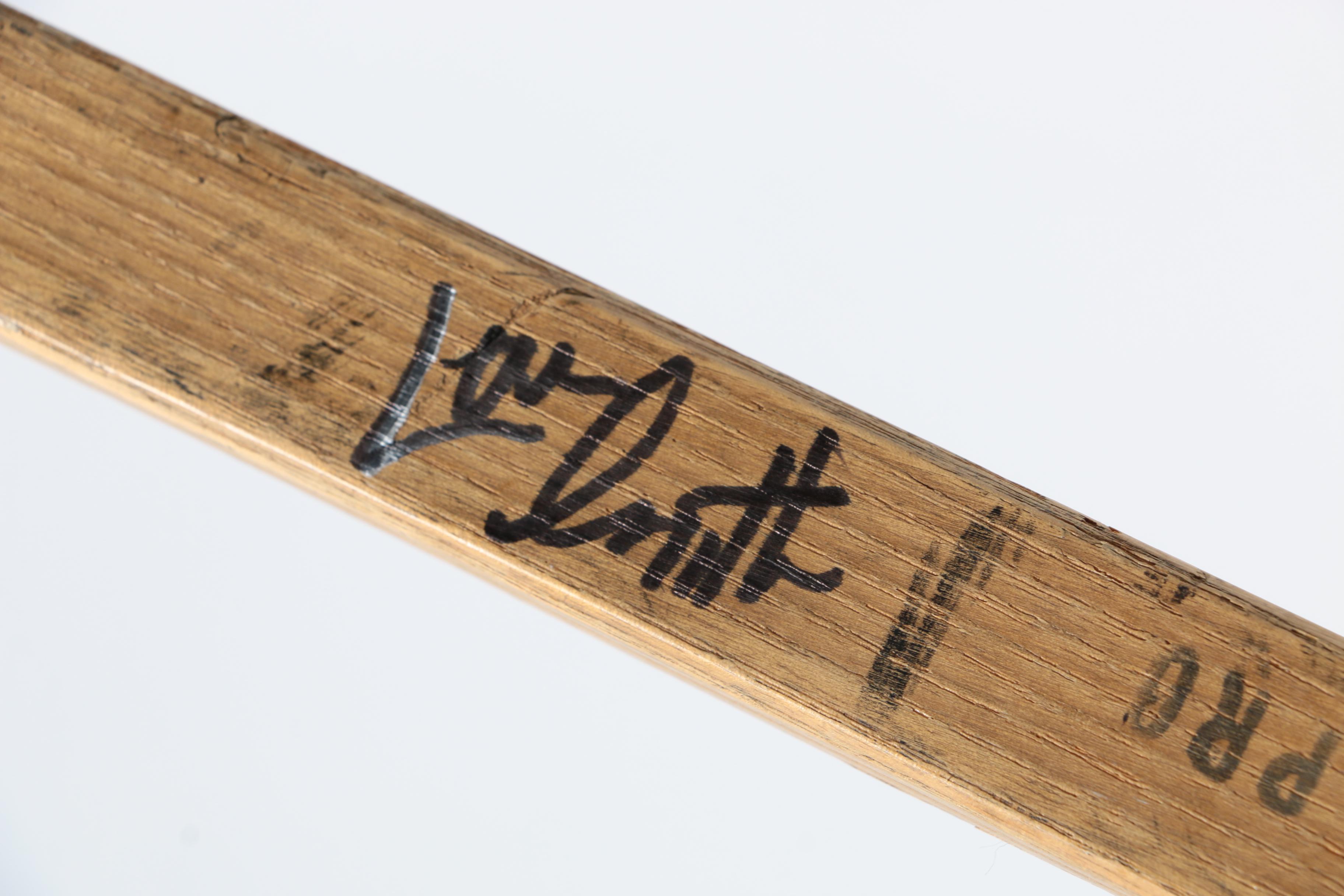 Stan Mikita and Lou Angotti Game Used Autographed Hockey Sticks - COAs