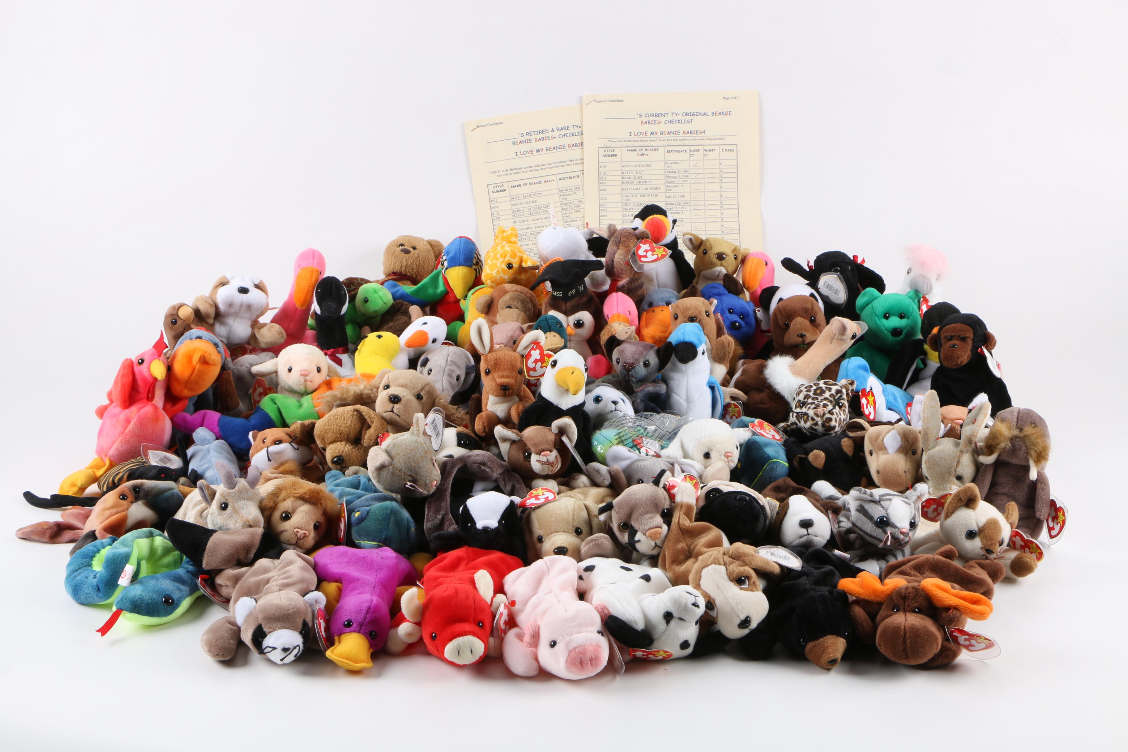 1990s Ty "Beanie Babies" Plush Animals