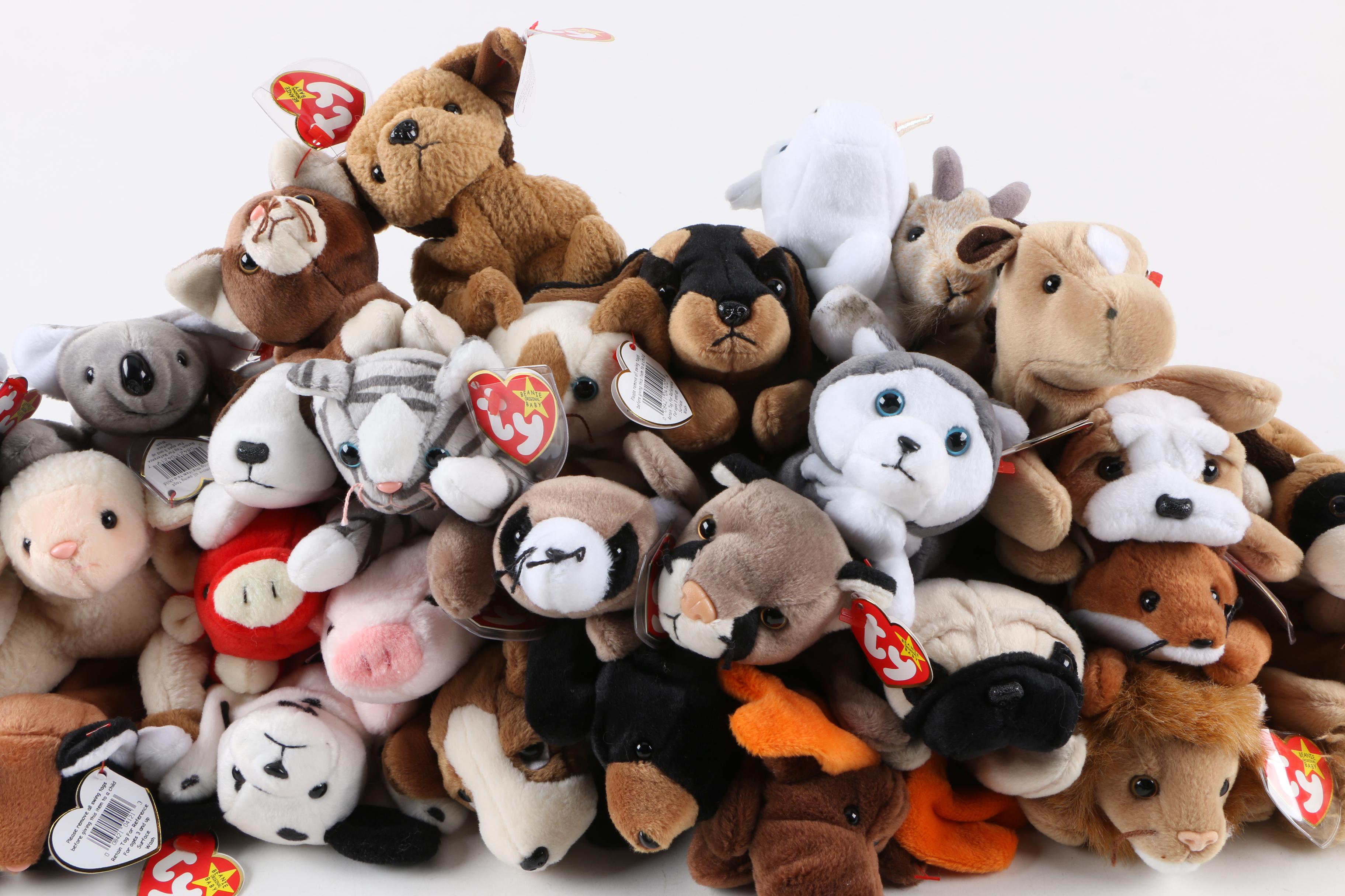 1990s Ty "Beanie Babies" Plush Animals