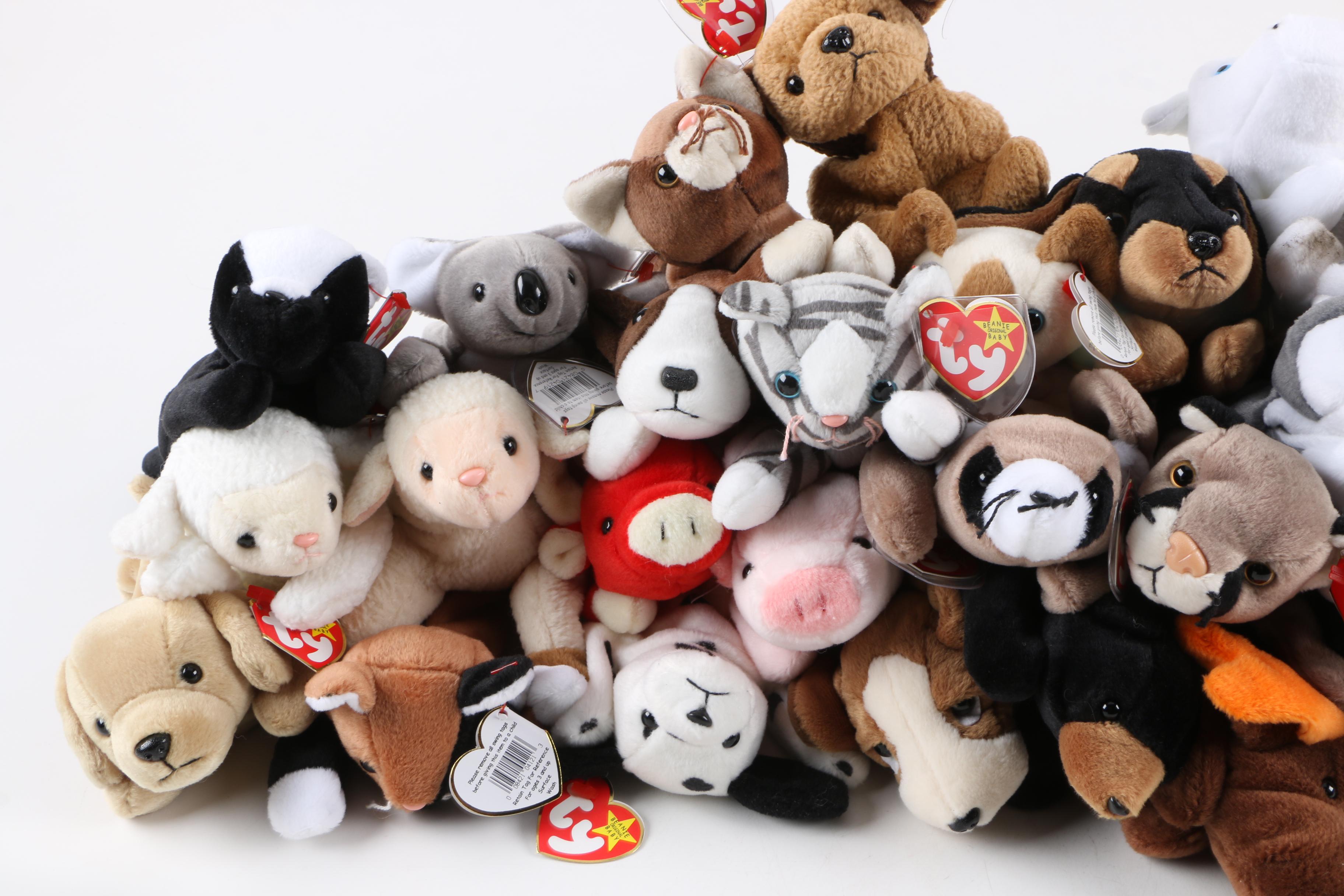 1990s Ty "Beanie Babies" Plush Animals