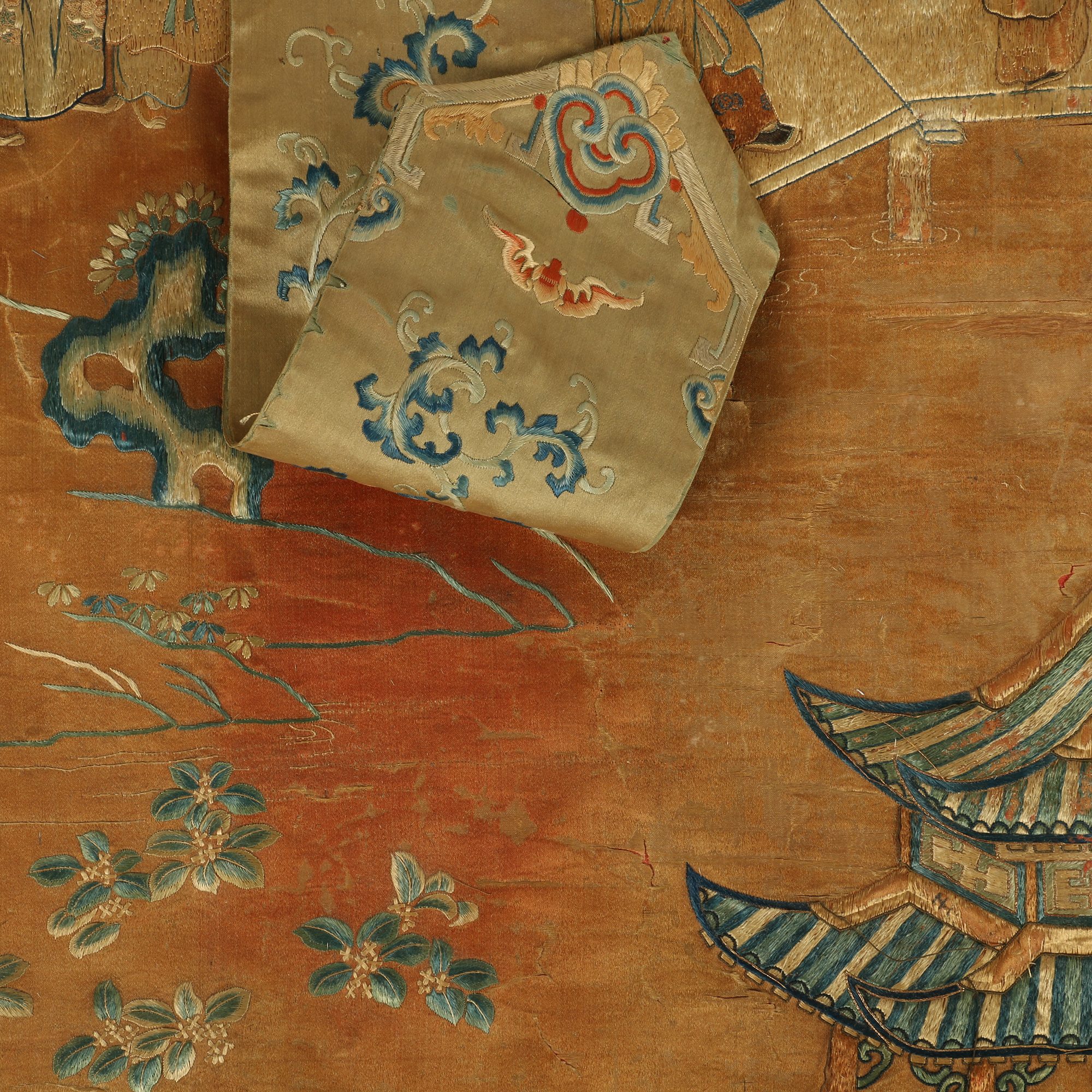 Monumental Qianlong Period Baizitu Hundred Boys Embroidered Tapestry