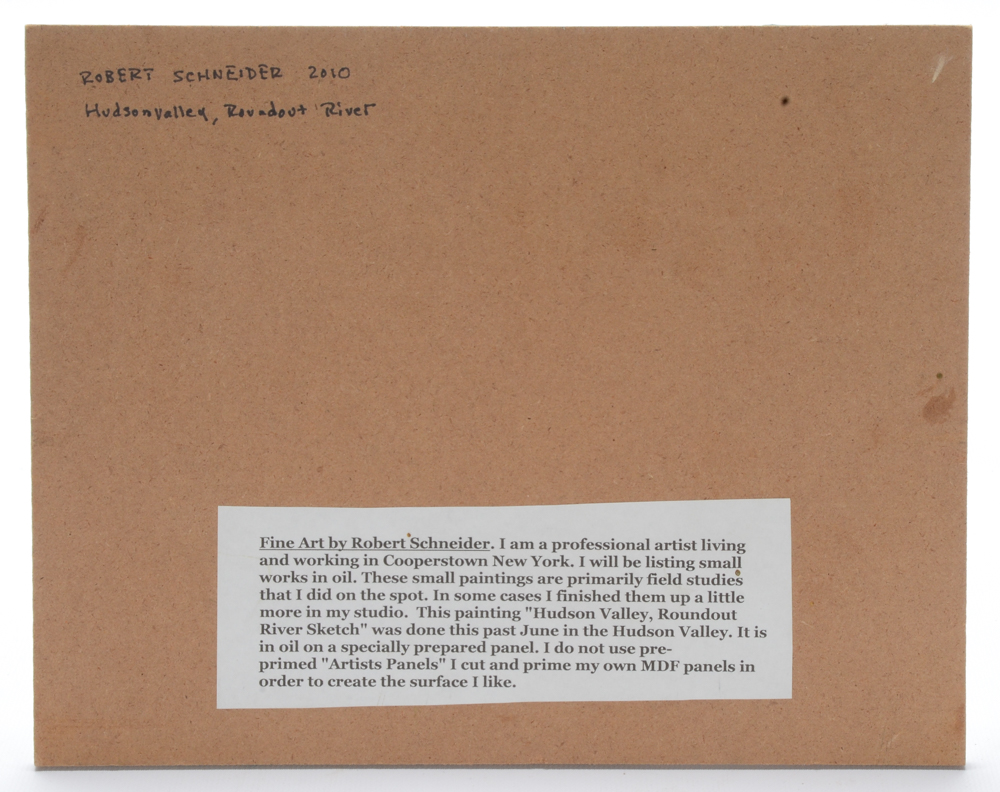 Robert Schneider Original Oil Painting on Panel "Hudson Valley, Rondout River"