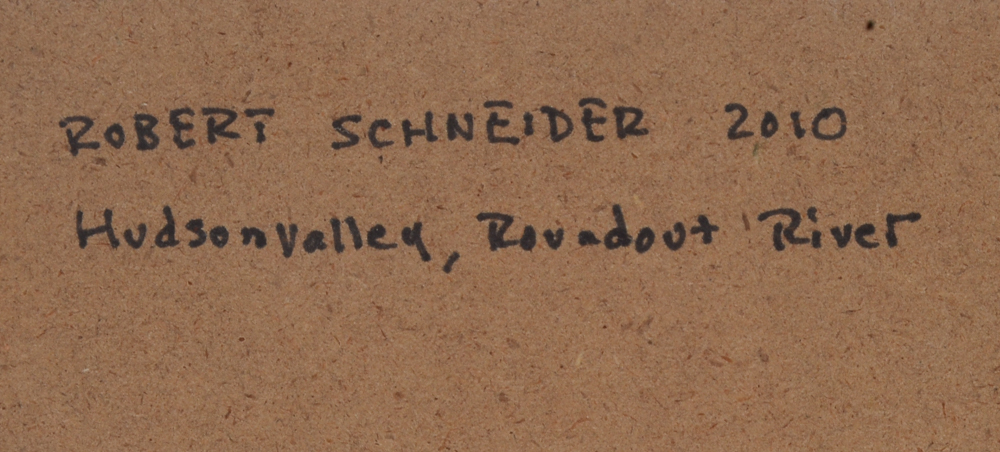 Robert Schneider Original Oil Painting on Panel "Hudson Valley, Rondout River"