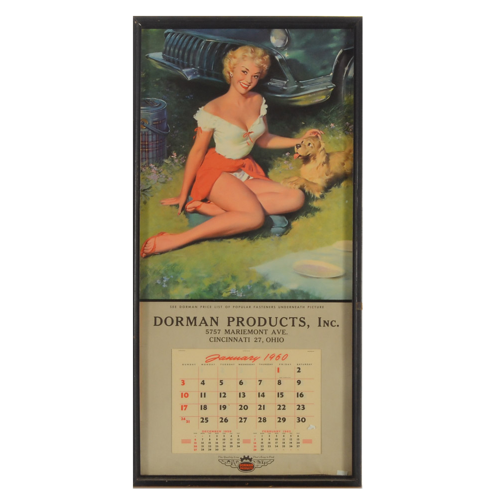 1960 Pinup Calendar Featuring Bill Medcalf Illustration