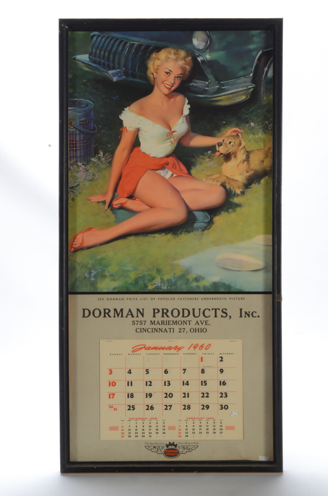 1960 Pinup Calendar Featuring Bill Medcalf Illustration