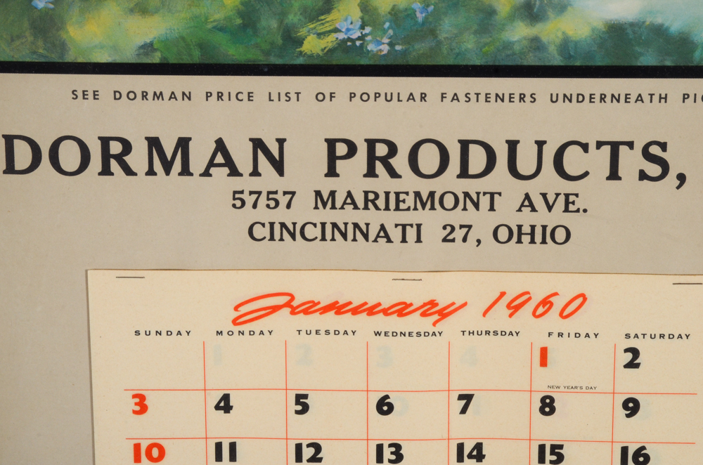 1960 Pinup Calendar Featuring Bill Medcalf Illustration