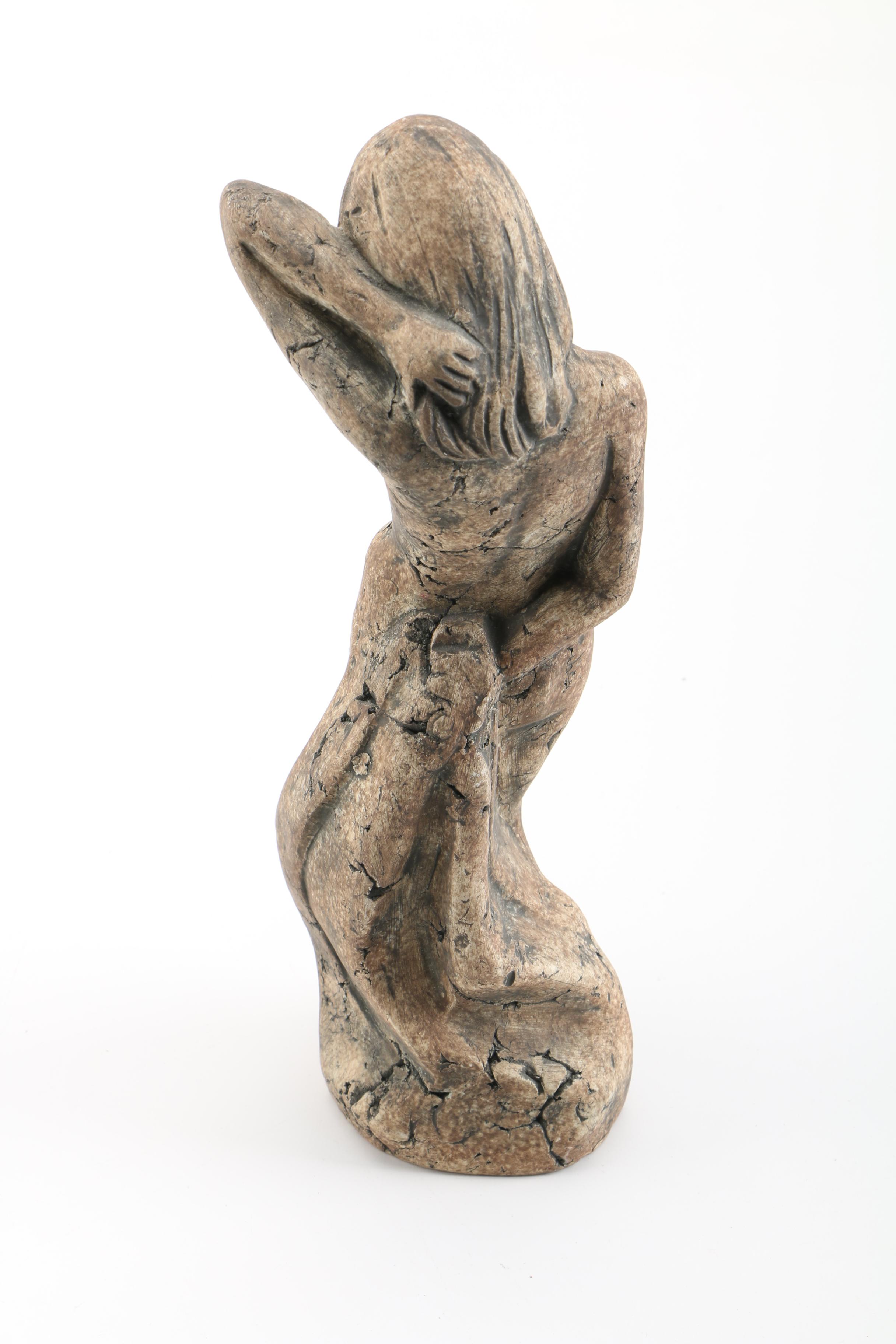 Signed Ceramic Nude Female Figurines