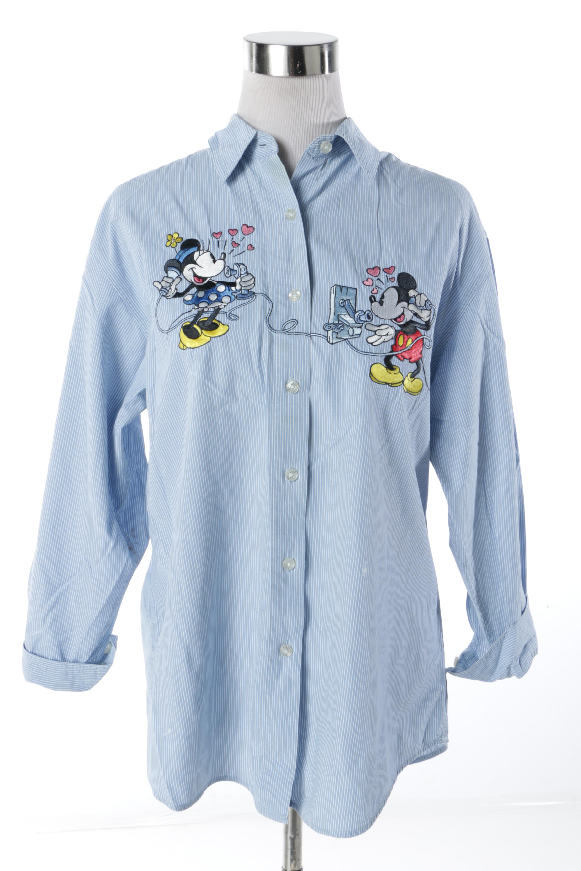 Men's and Women's Disney and Looney Tunes Button-Front Shirts