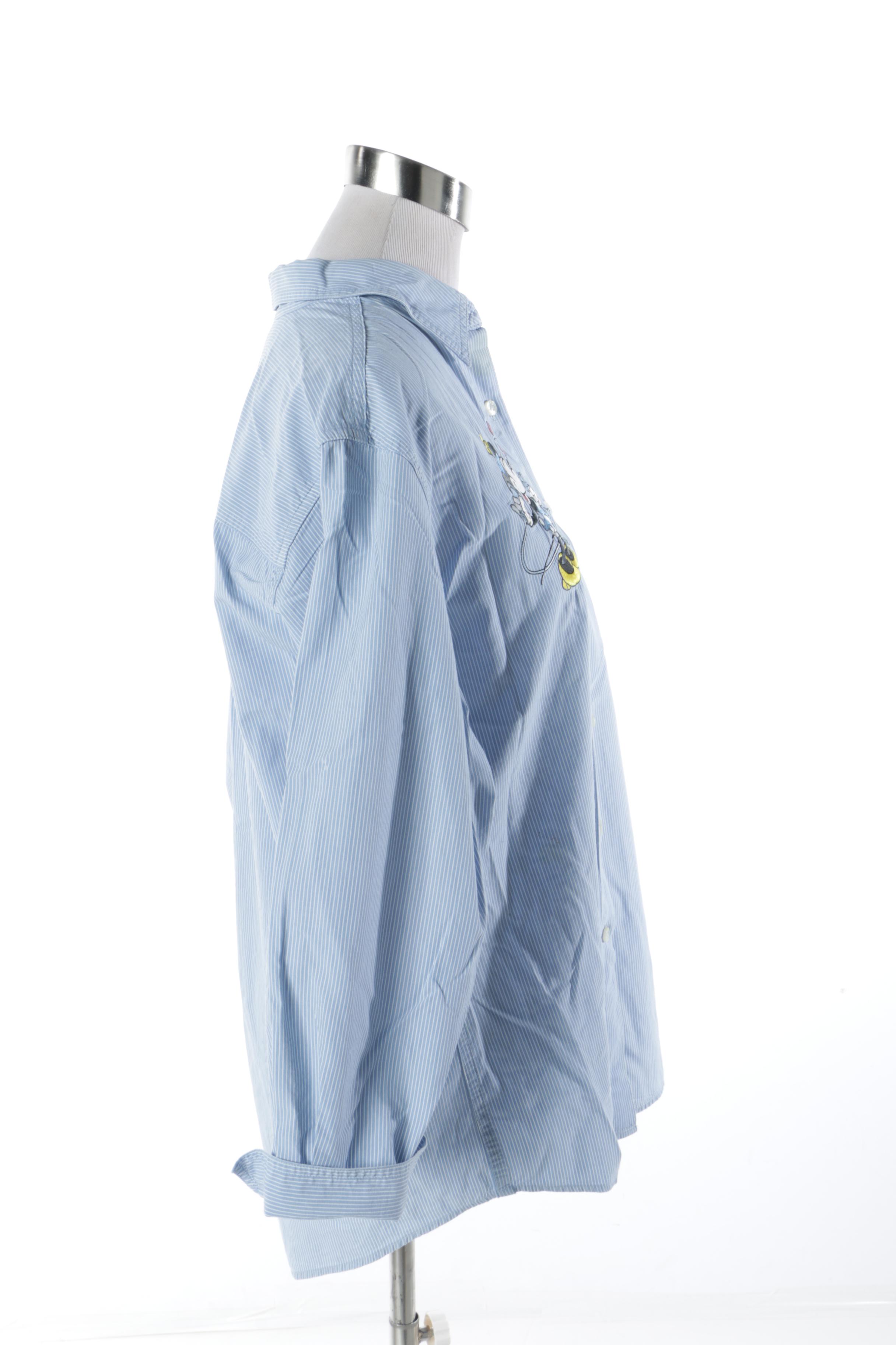 Men's and Women's Disney and Looney Tunes Button-Front Shirts