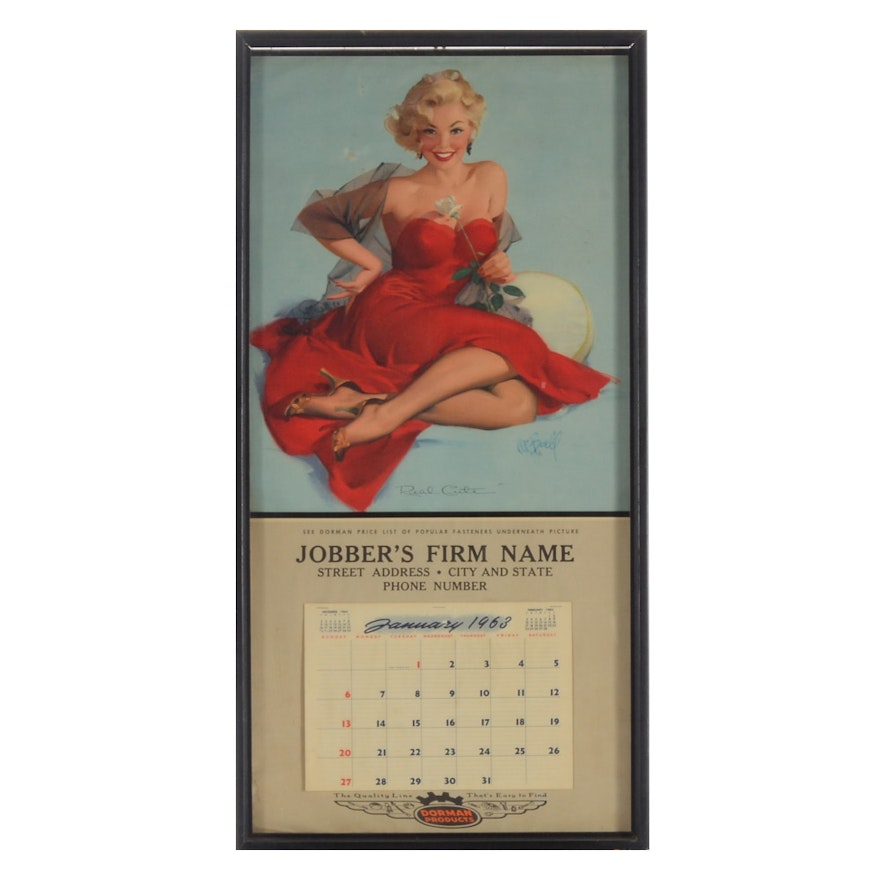 1963 Pinup Calendar Featuring Al Buell Illustration