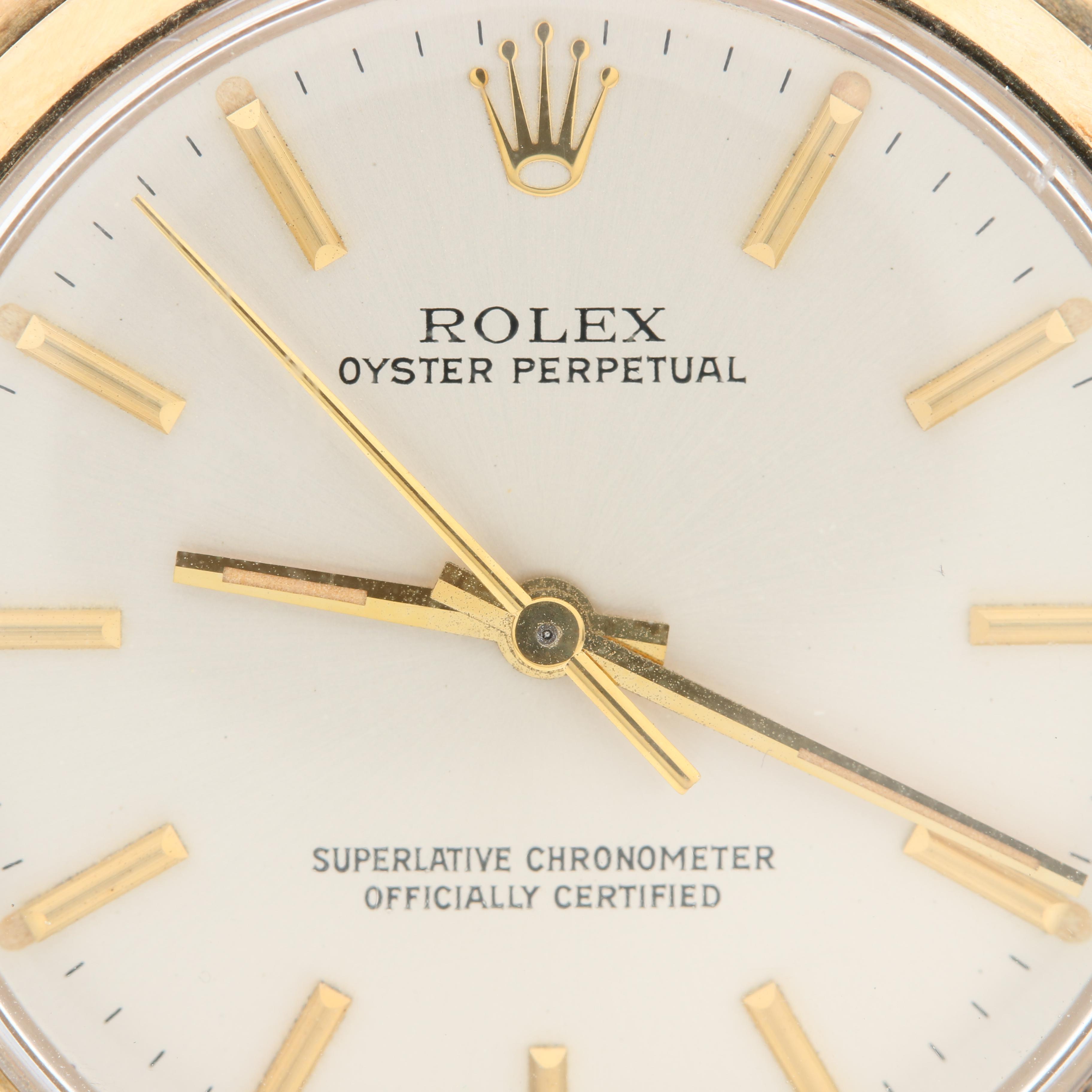 Circa 1968 Rolex Oyster Perpetual Superlative Chronometer 14K Gold Watch