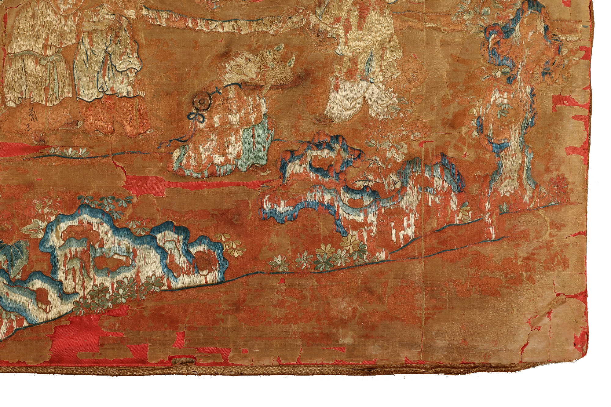 Monumental Qianlong Period Baizitu Hundred Boys Embroidered Tapestry