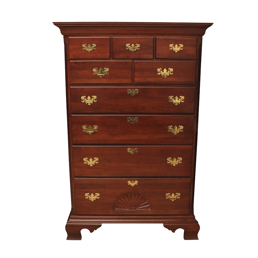 Vintage Chippendale Style Cherry Chest of Drawers by Kincaid