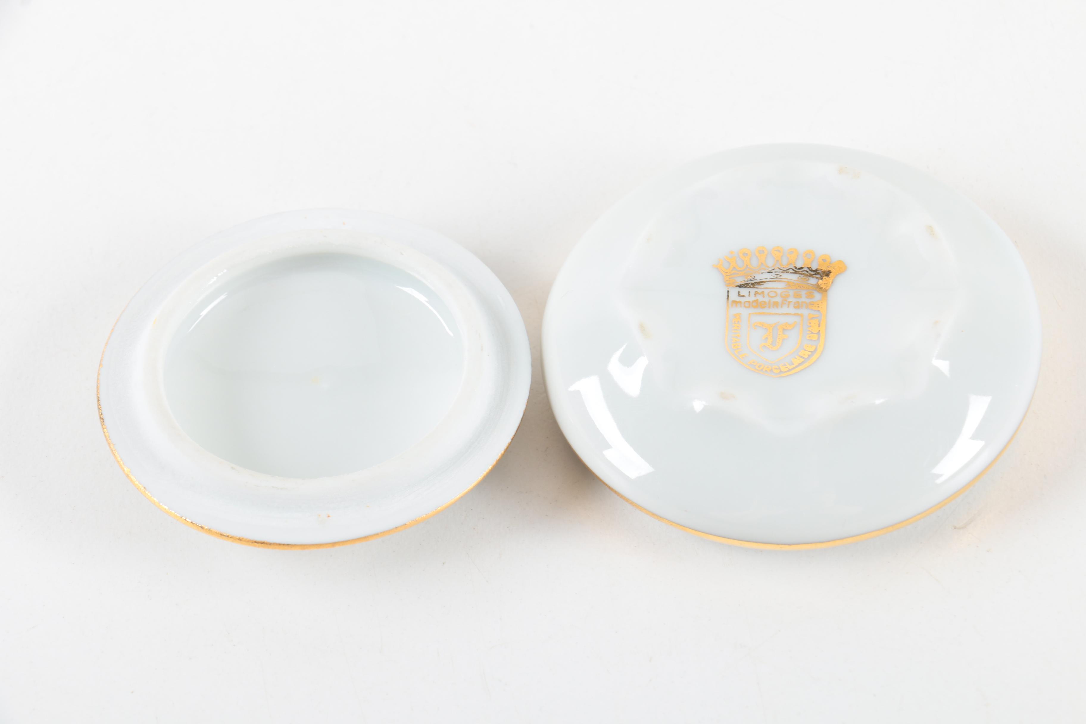 Limoges Courting Couple Trinket Box