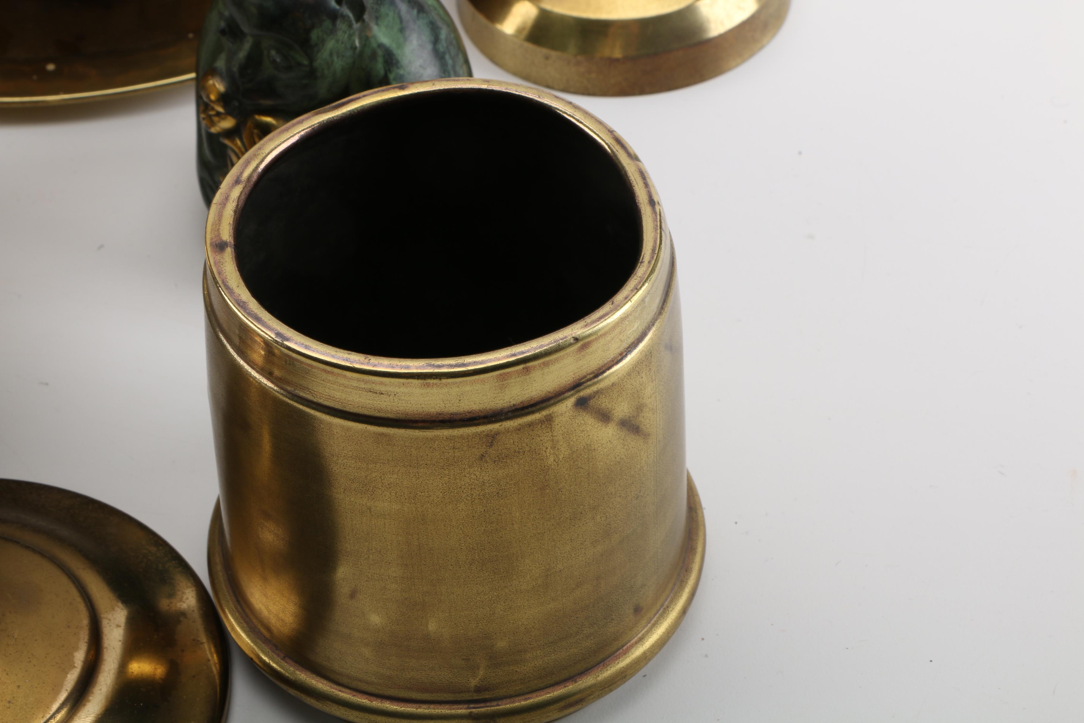 Vintage Rundell & Bridge Clock with Assorted Brass Home Accessories