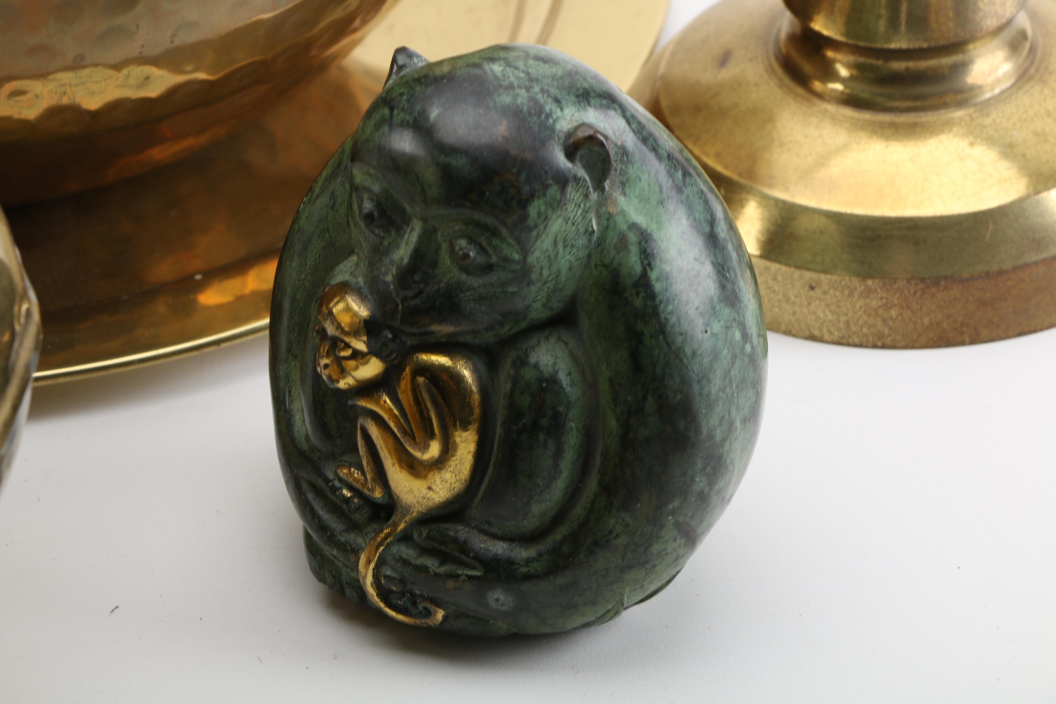 Vintage Rundell & Bridge Clock with Assorted Brass Home Accessories