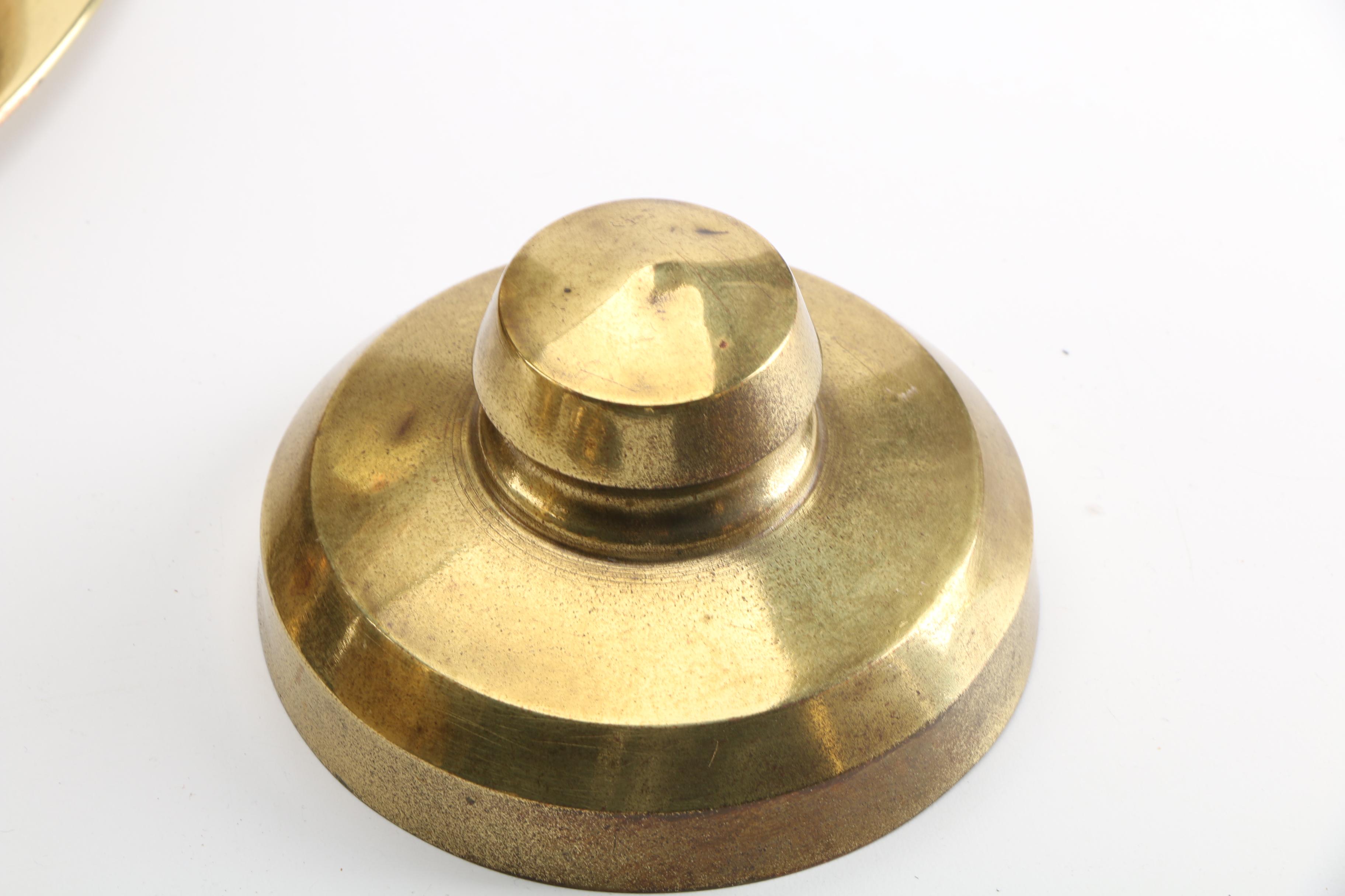 Vintage Rundell & Bridge Clock with Assorted Brass Home Accessories