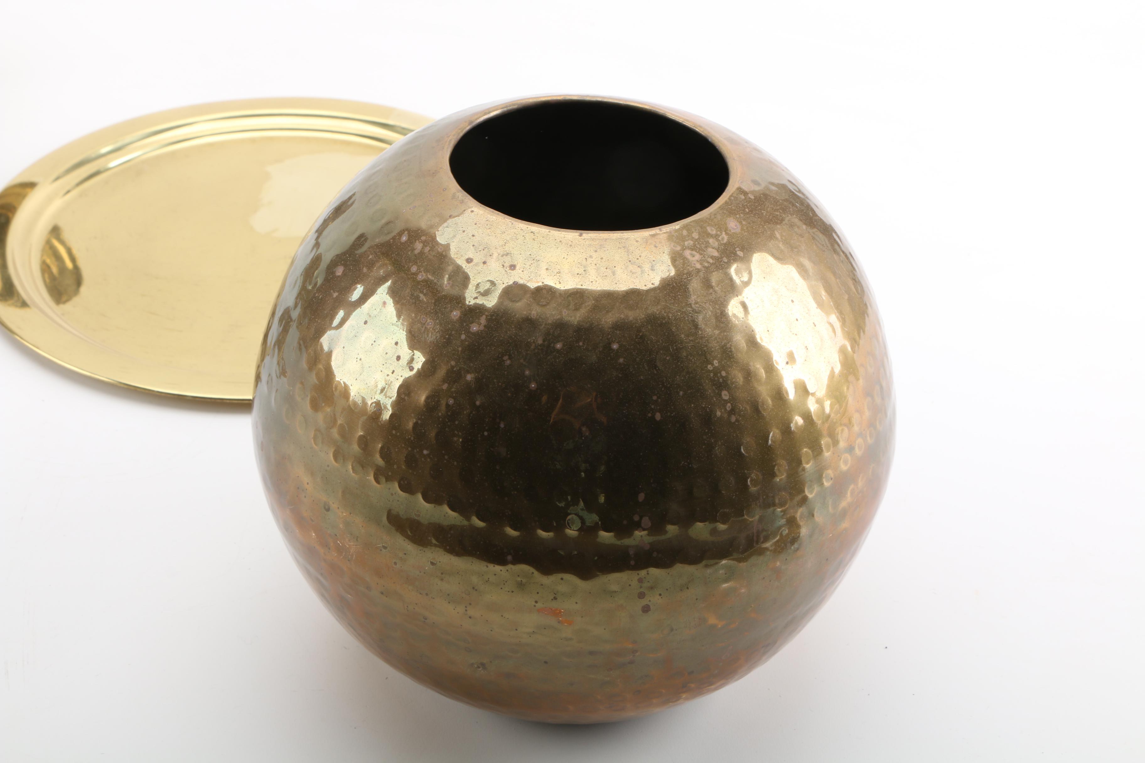 Vintage Rundell & Bridge Clock with Assorted Brass Home Accessories