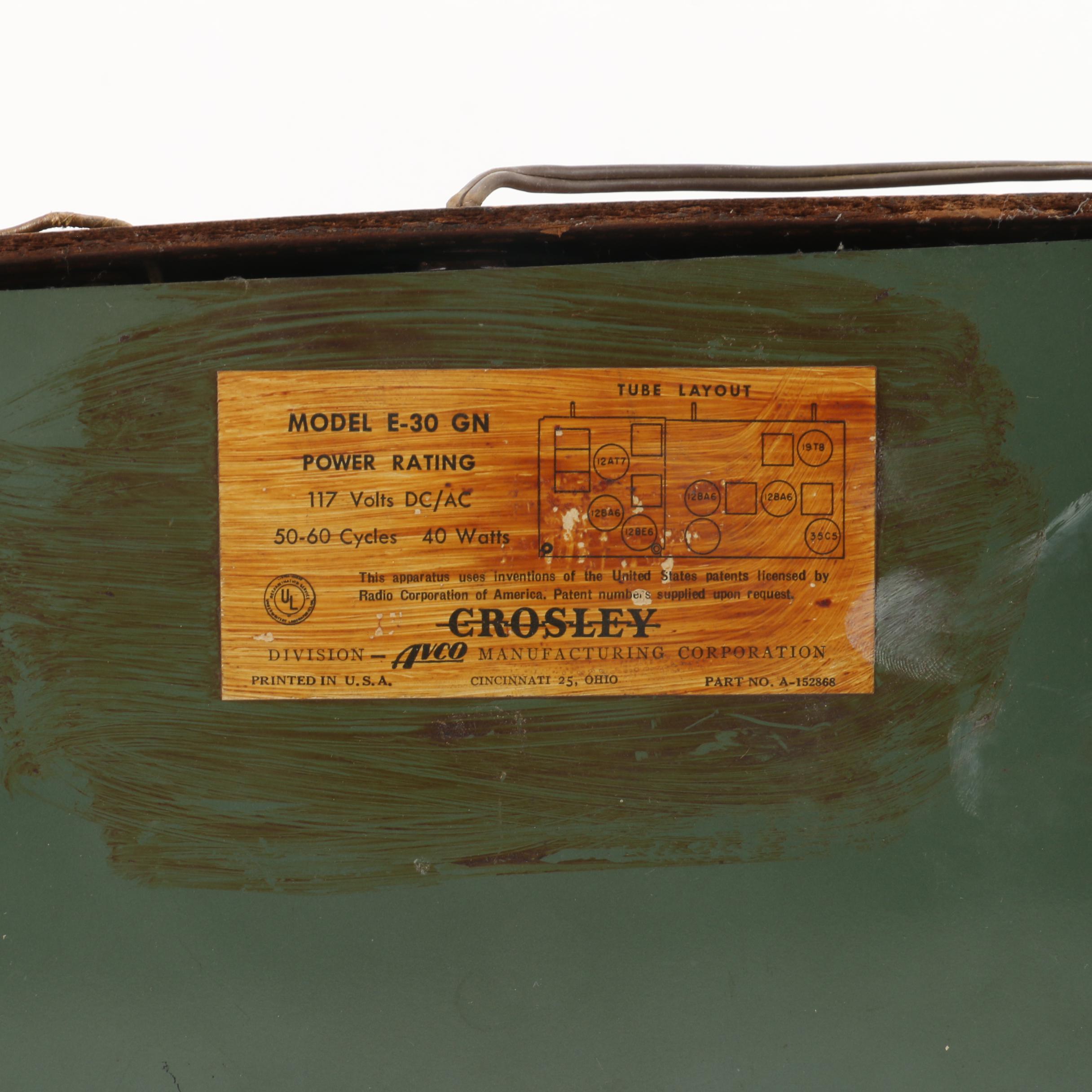 Vintage Crosley -30 GN and Zenith C464W Radios