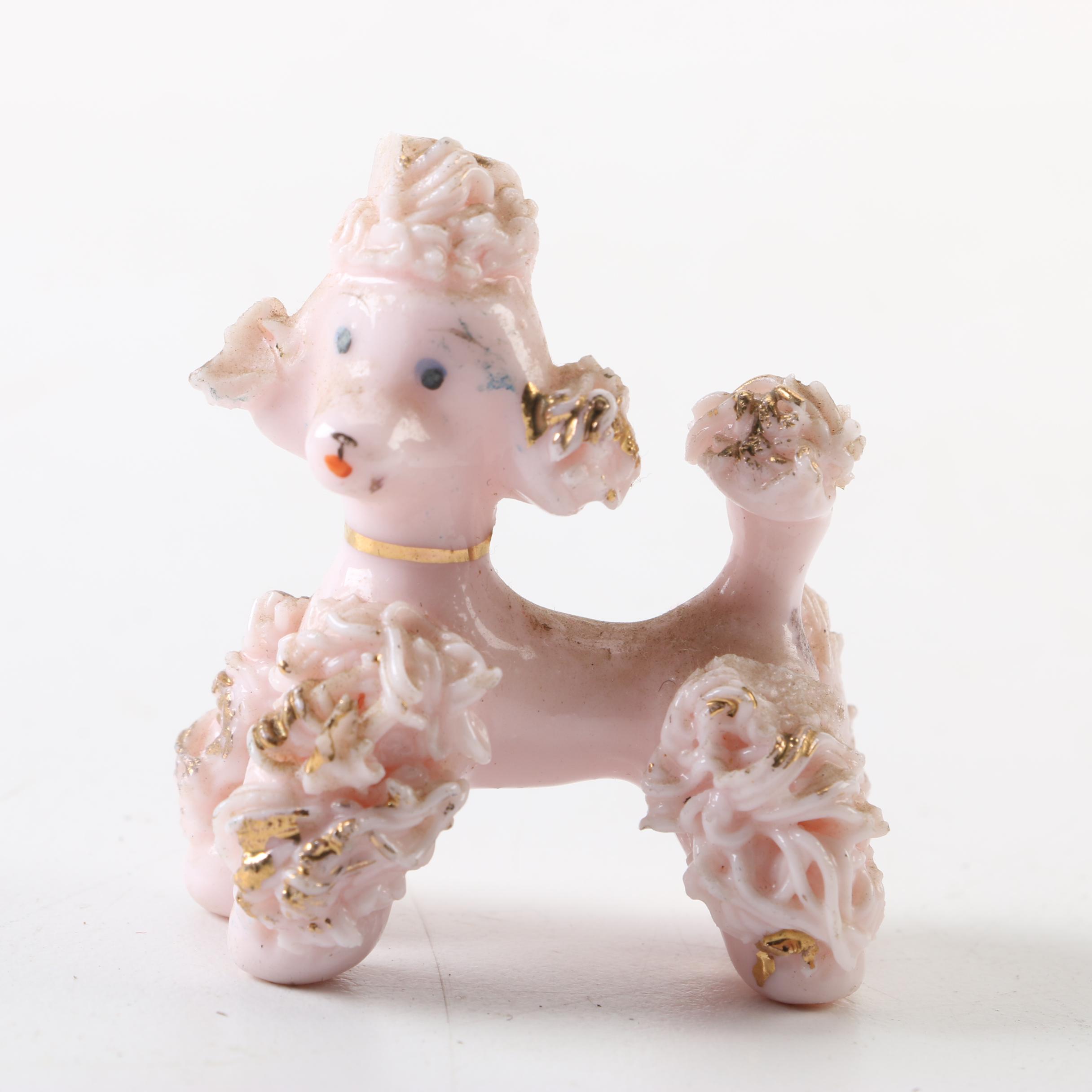 Japanese Vintage Ceramic Poodle Figurines