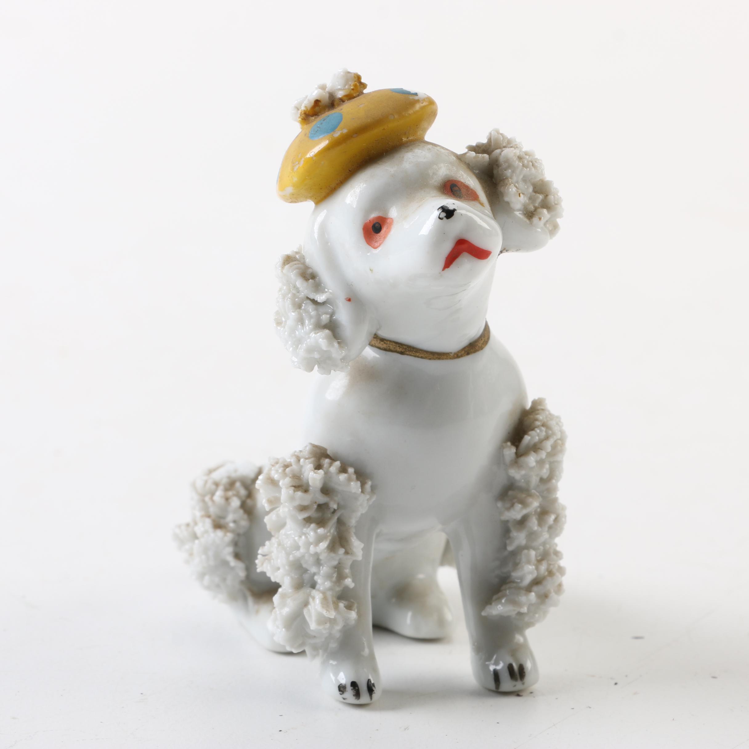 Japanese Vintage Ceramic Poodle Figurines