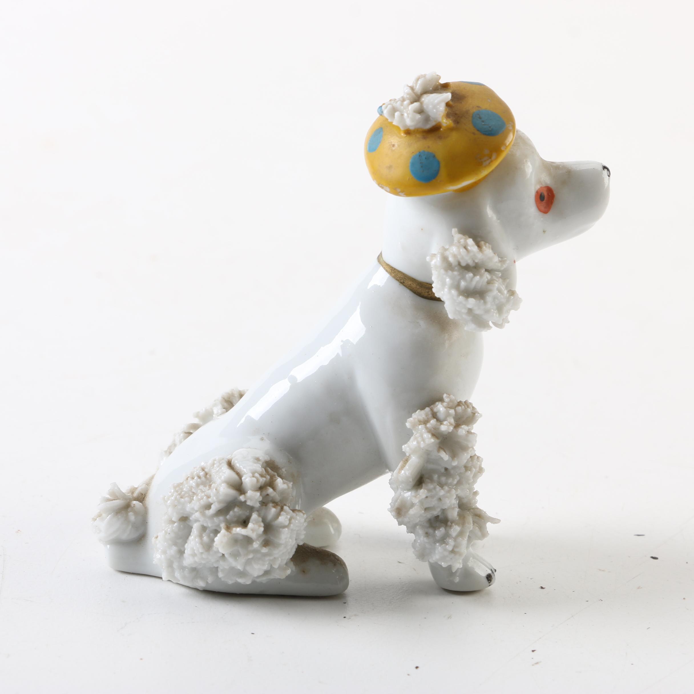 Japanese Vintage Ceramic Poodle Figurines