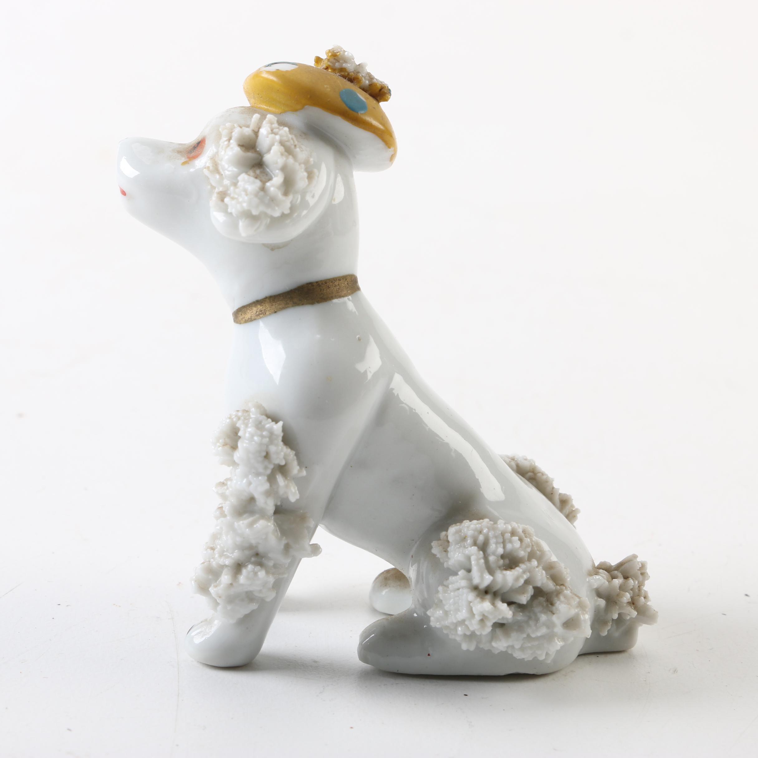 Japanese Vintage Ceramic Poodle Figurines