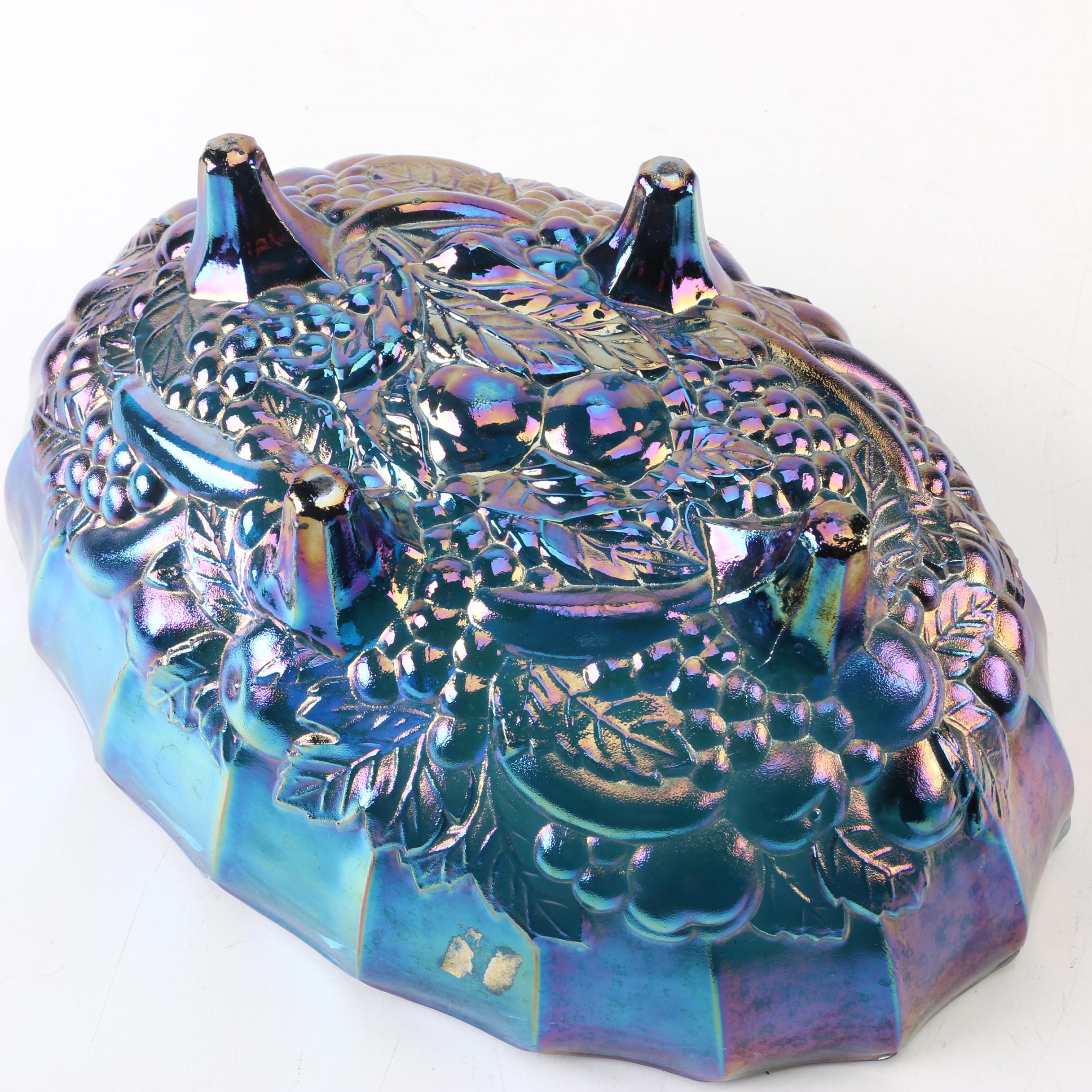 Vintage Indiana Glass "Harvest Grape" Carnival Glass Bowl