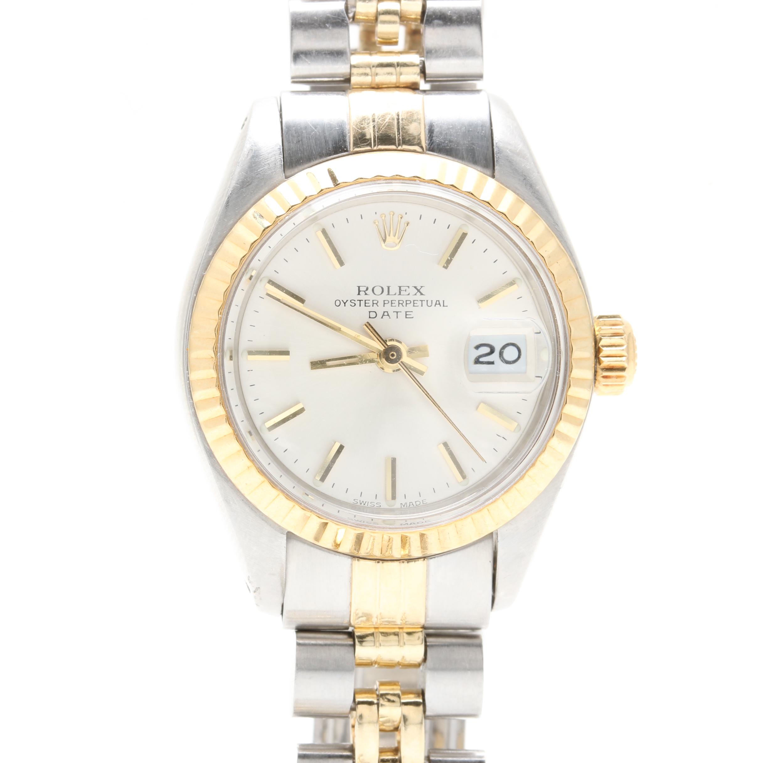 Rolex Oyster Perpetual Date Stainless Steel and 14K Gold Watch