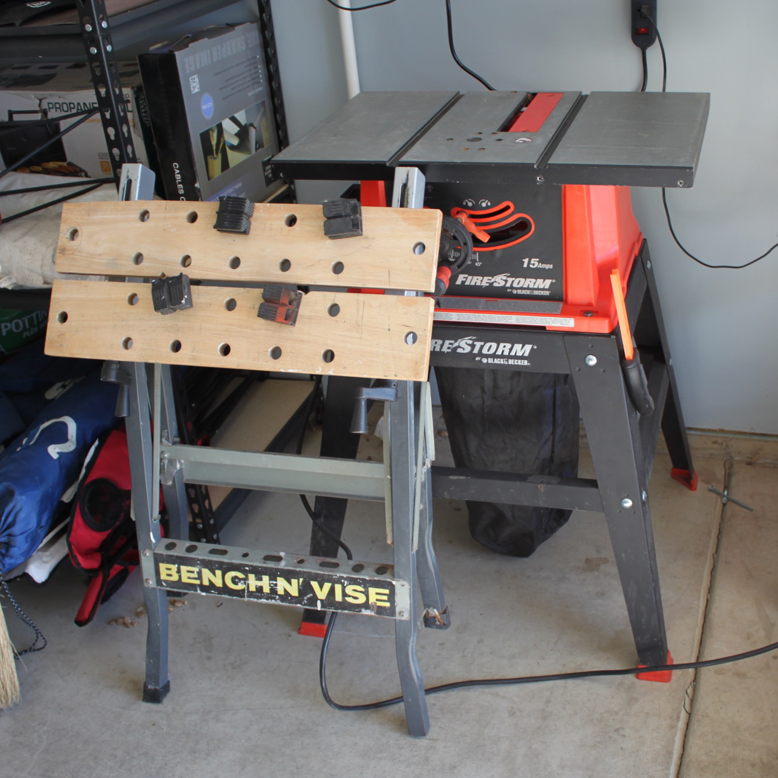 Black and Decker Firestorm Table Saw and Bench N Vise Workbench