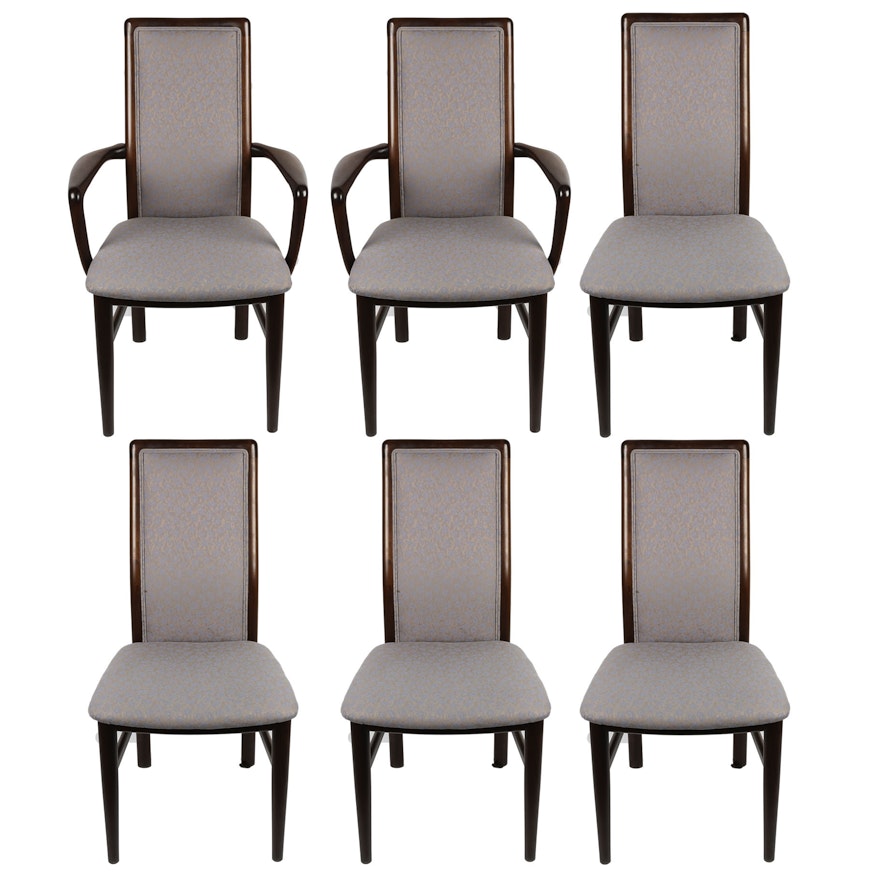 Set of Six Contemporary Upholstered Dining Chairs