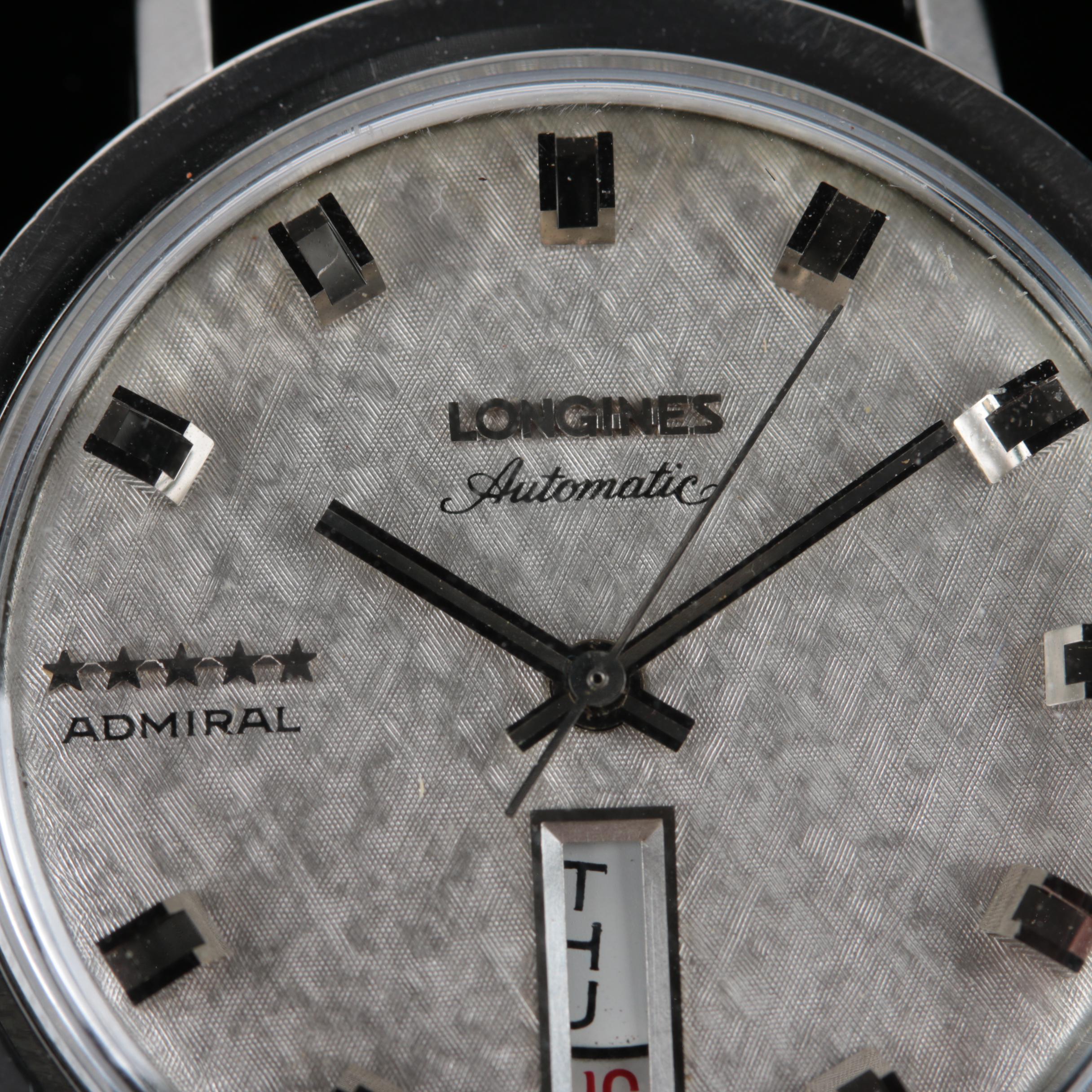 Longines Automatic Five Star Admiral Silver Tone Watch