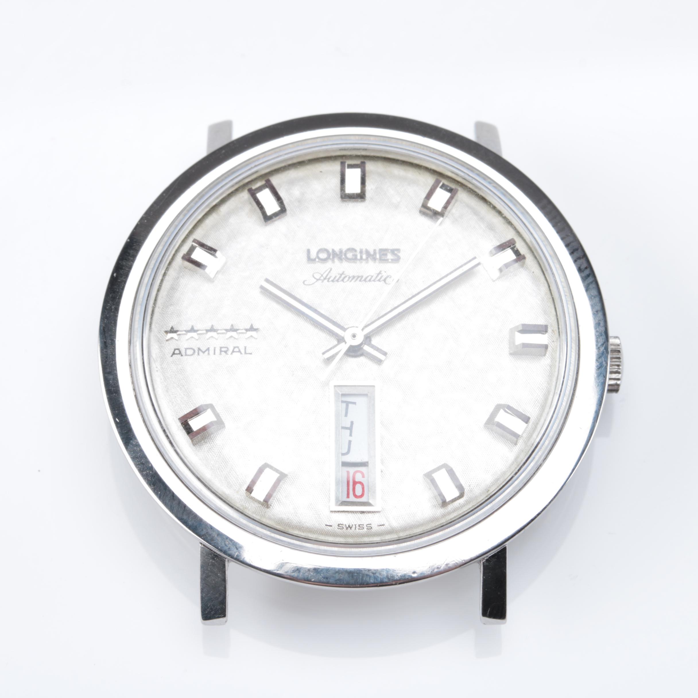 Longines Automatic Five Star Admiral Silver Tone Watch