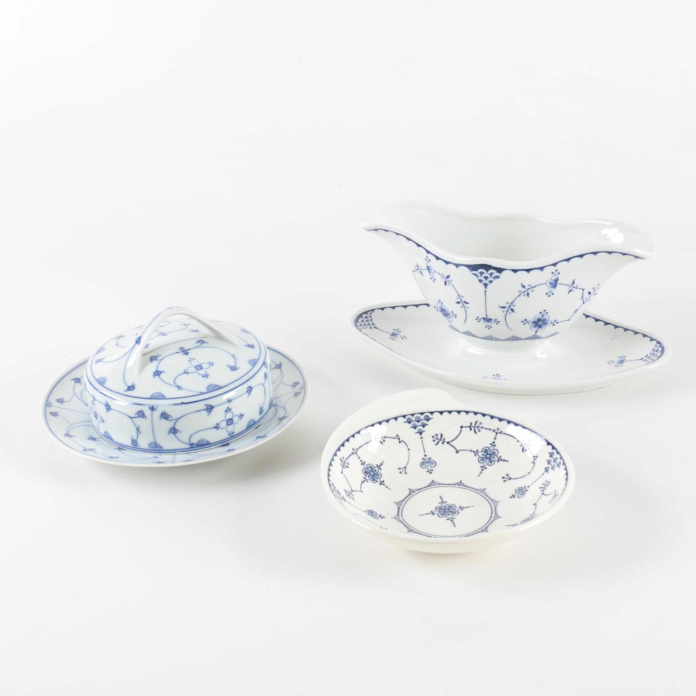 Furnivals and PM Bavaria "Denmark" with Royal China "Delft Modern" Serveware