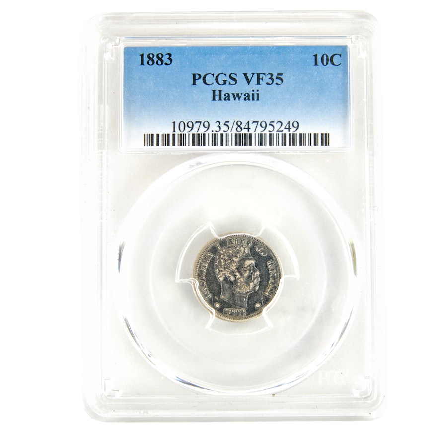 1883 Silver Hawaiian Dime PCGS VF35