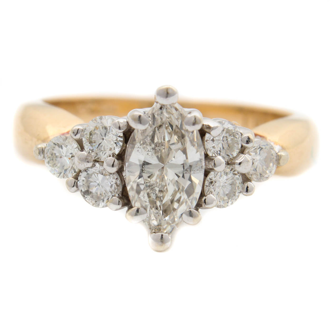 14K Yellow Gold 1.01CTW Diamond Engagement Ring