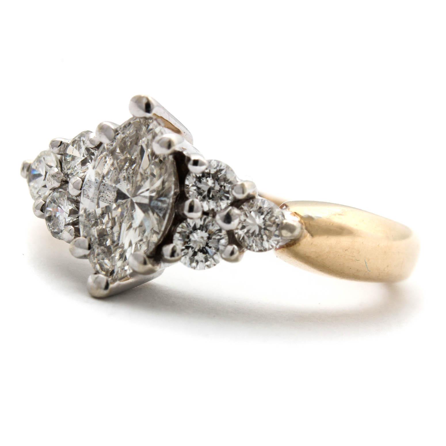 14K Yellow Gold 1.01CTW Diamond Engagement Ring