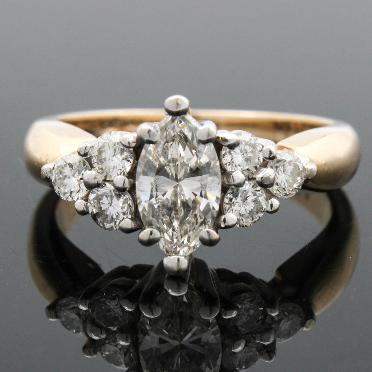14K Yellow Gold 1.01CTW Diamond Engagement Ring