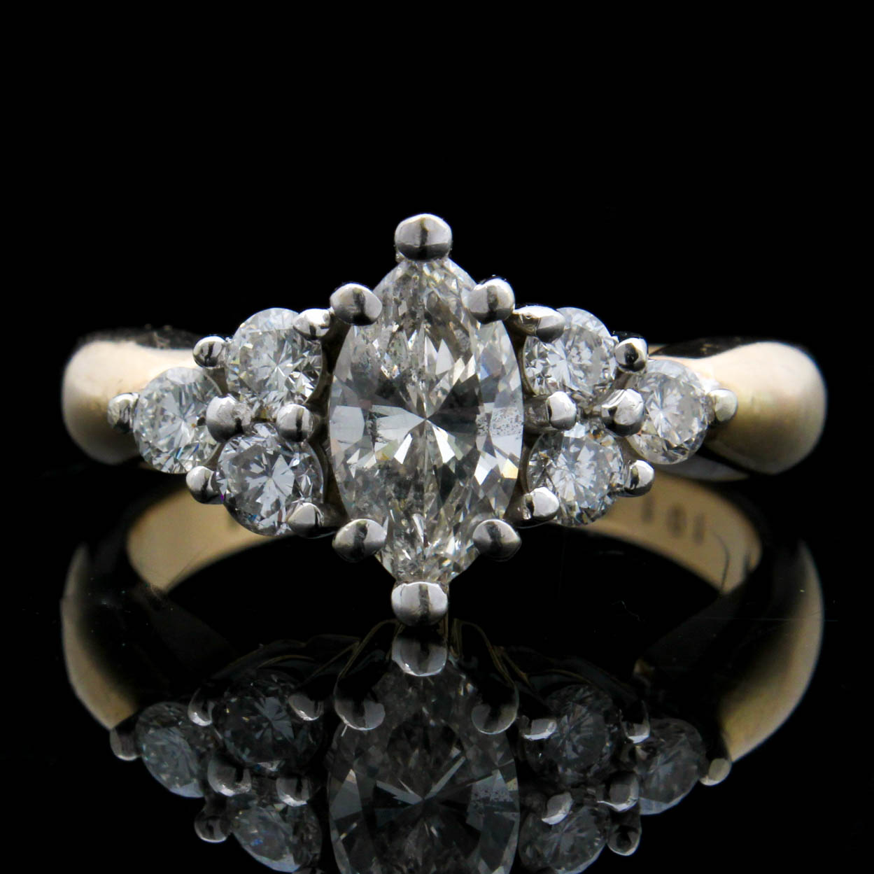 14K Yellow Gold 1.01CTW Diamond Engagement Ring