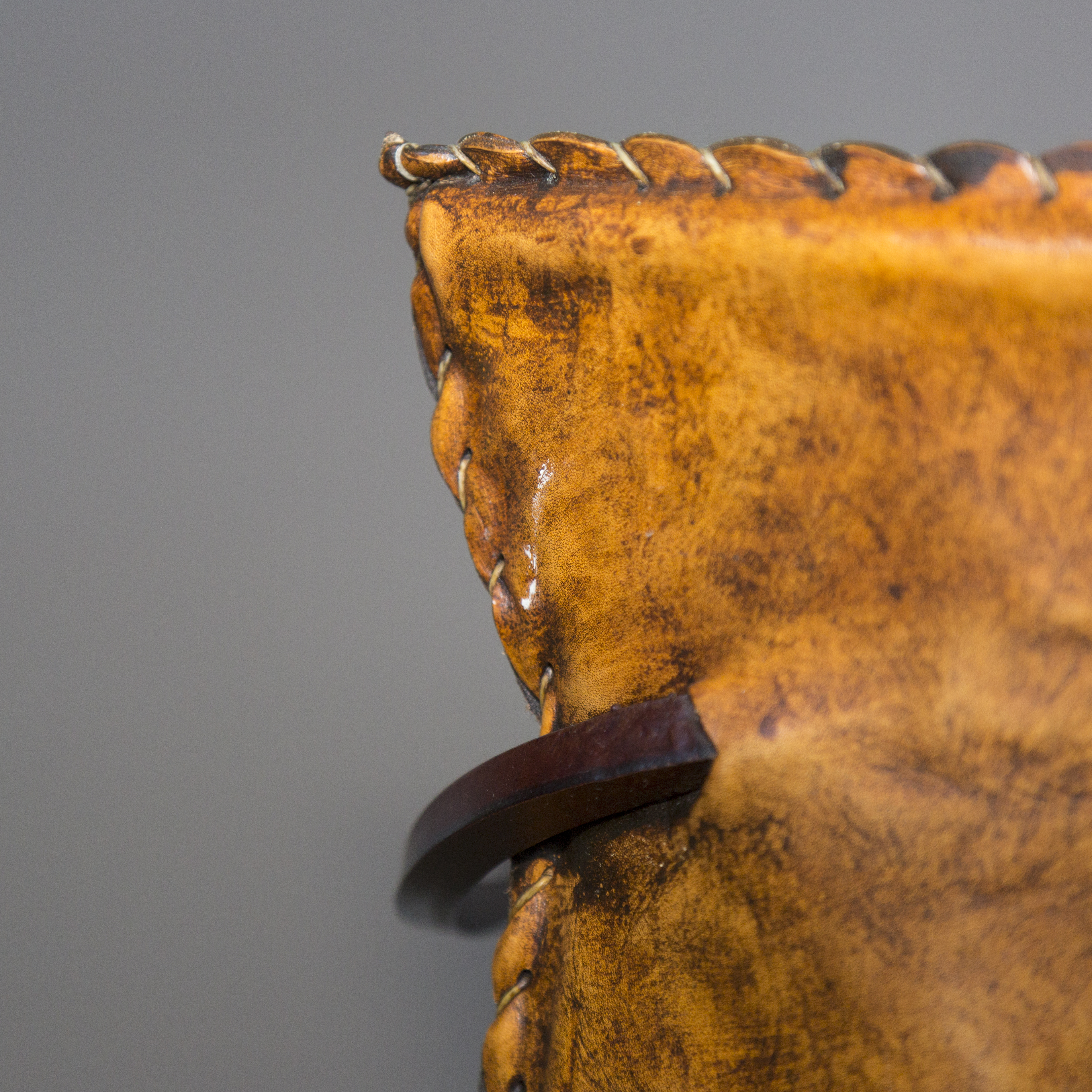 Contemporary Leather Wrapped Bar Stools